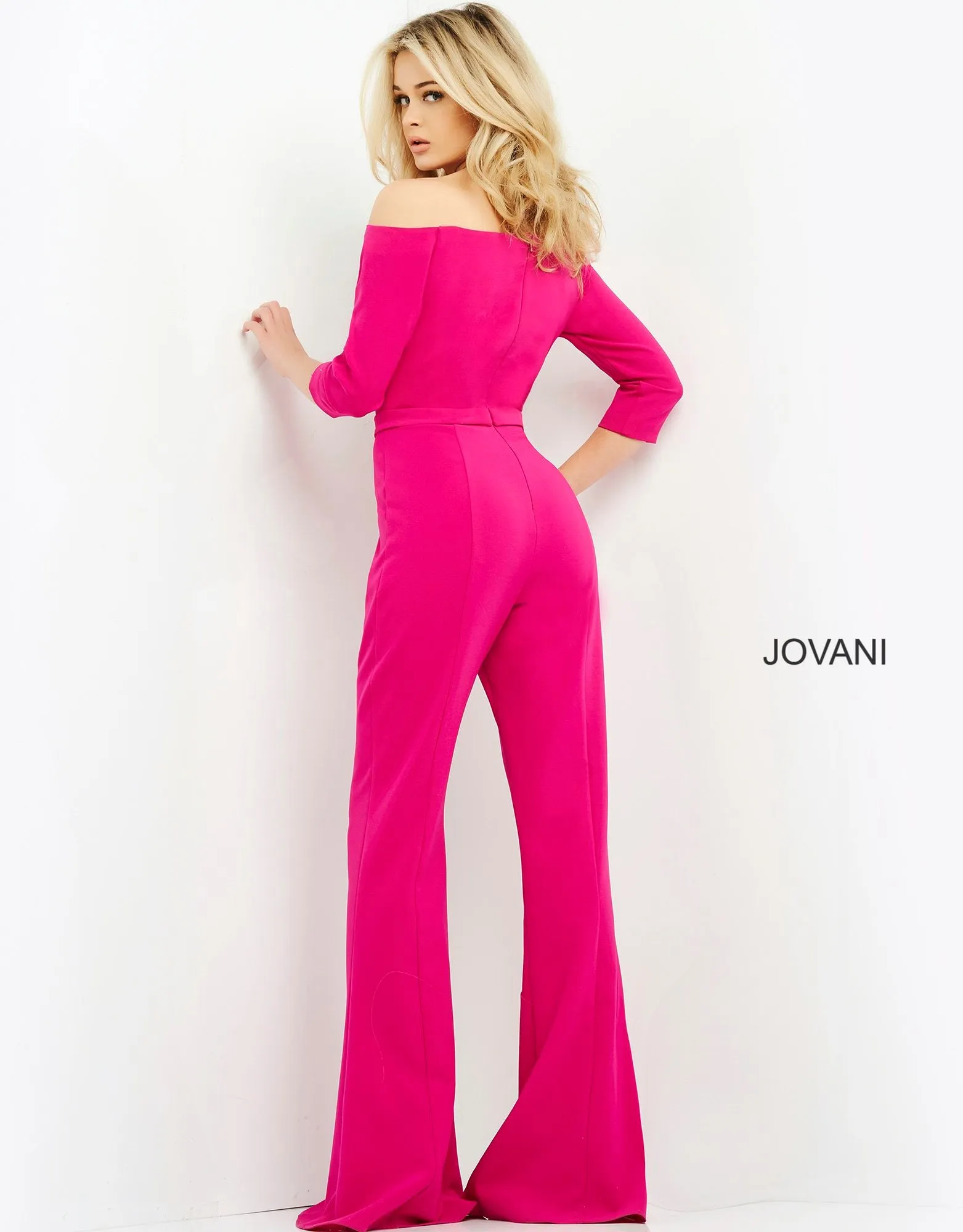 3/4 Sleeve Off Shoulder Jumpsuit by Jovani 1867