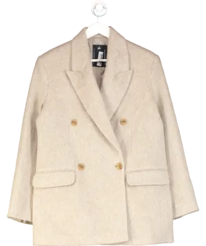 Arket Beige Brushed Wool Blazer Light Mole UK 8