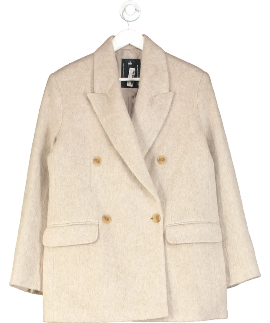 Arket Beige Brushed Wool Blazer Light Mole UK 8