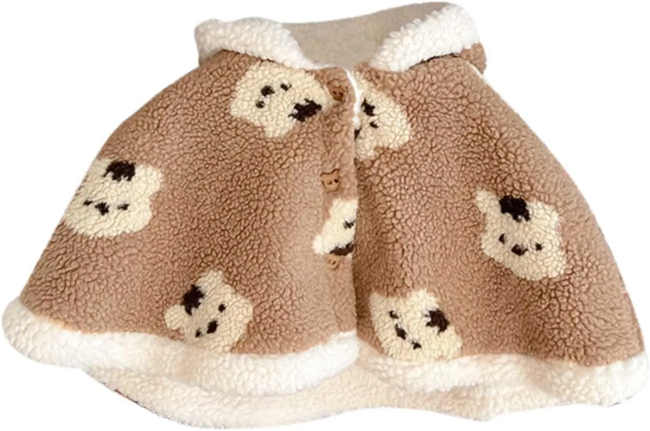 Baby Toddler Boys Girls Wool Blend Winter Hooded Outerwear Capes Poncho Coat Thin Quilted Coat