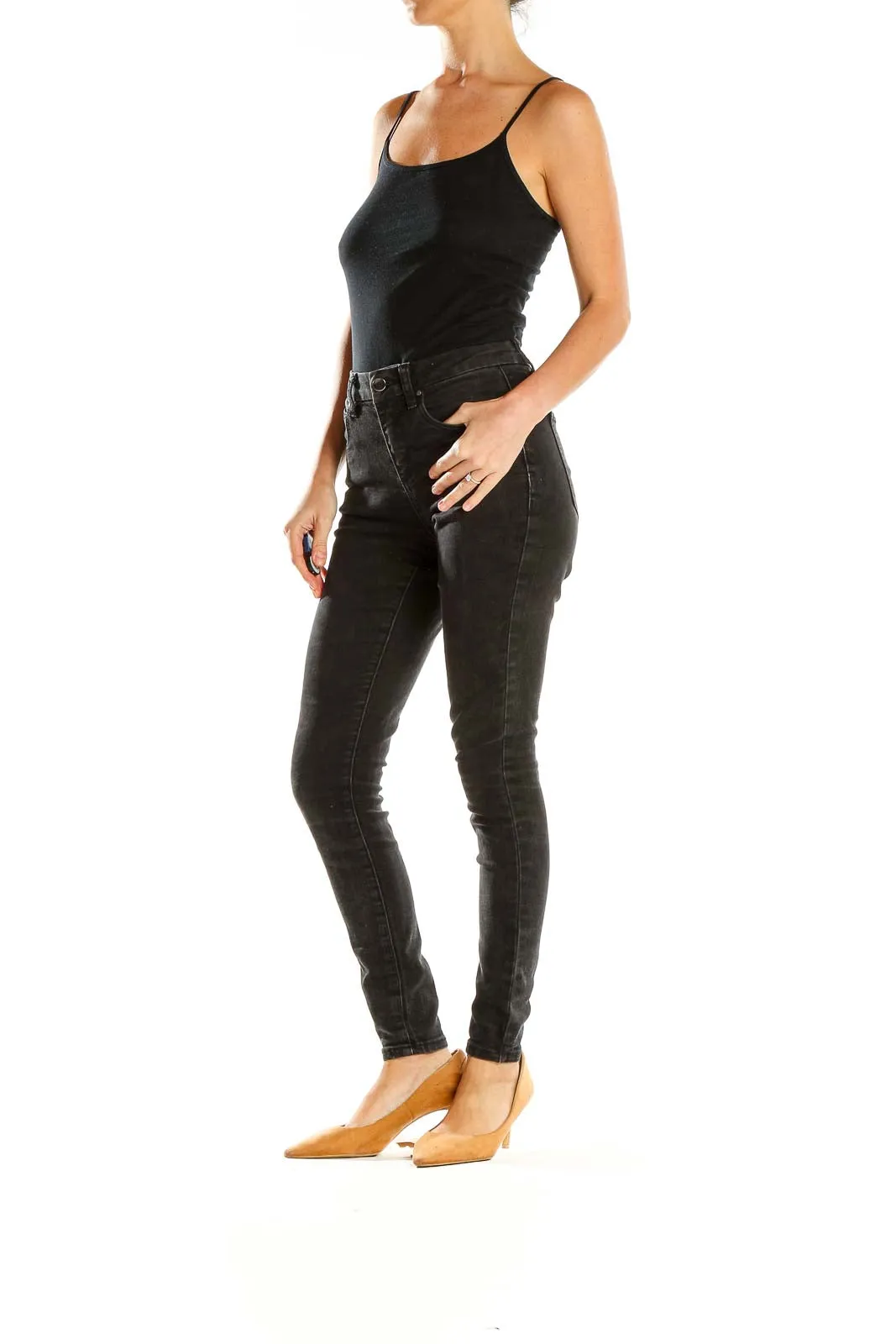 Black High-Waisted Skinny Jeans
