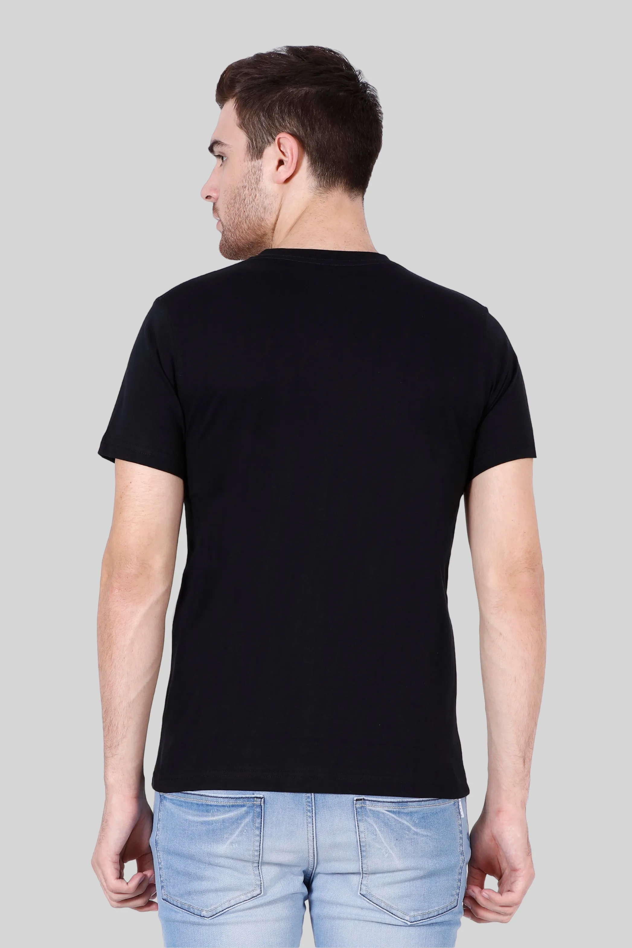 Black V Neck T-shirt for men