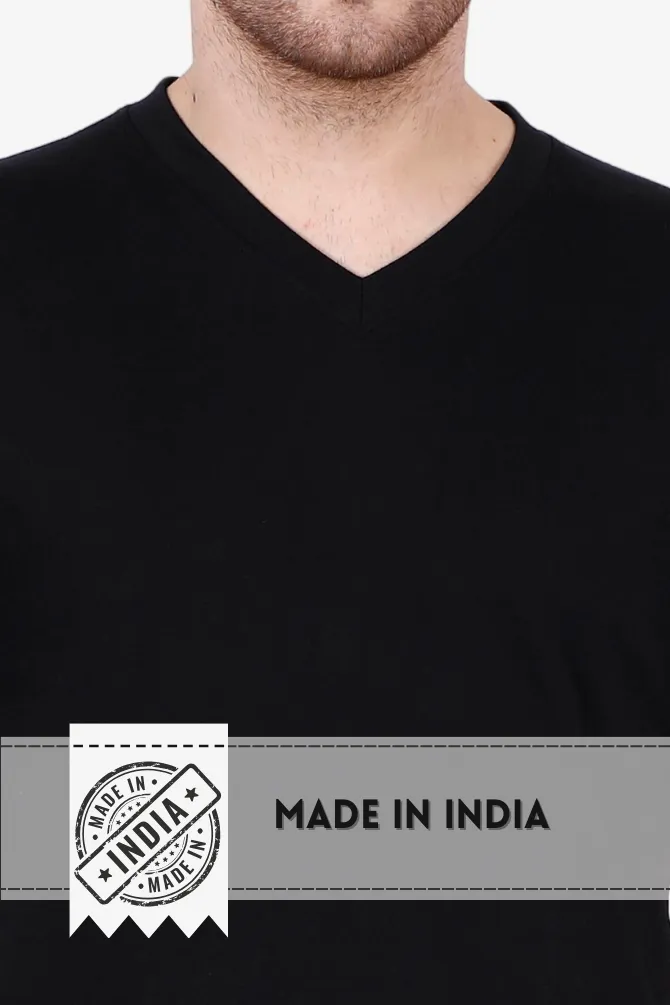 Black V Neck T-shirt for men