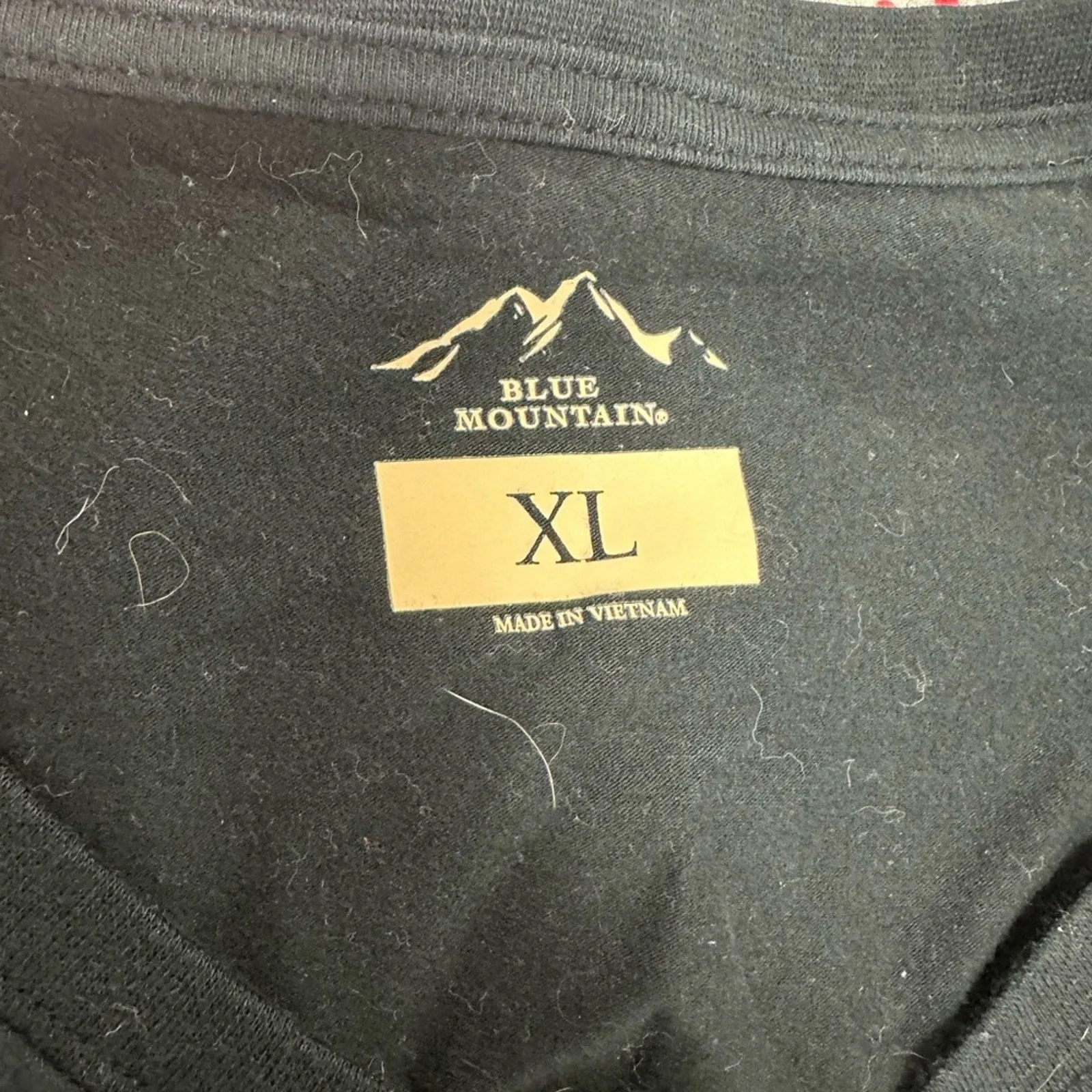 Blue Mountain Black V-Neck T-Shirt XL