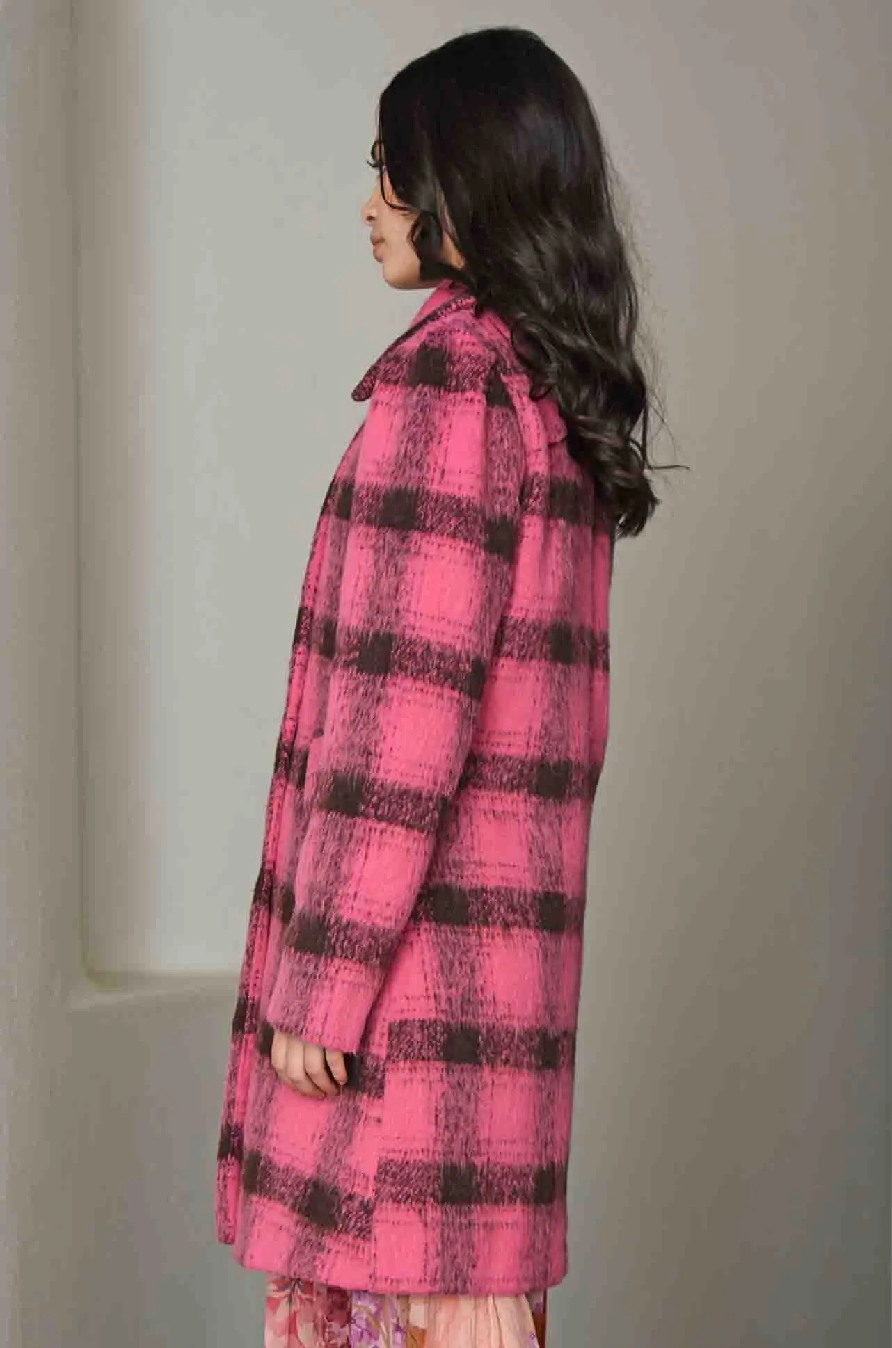 Coop - Check On The Cheek Double Scoop Coat