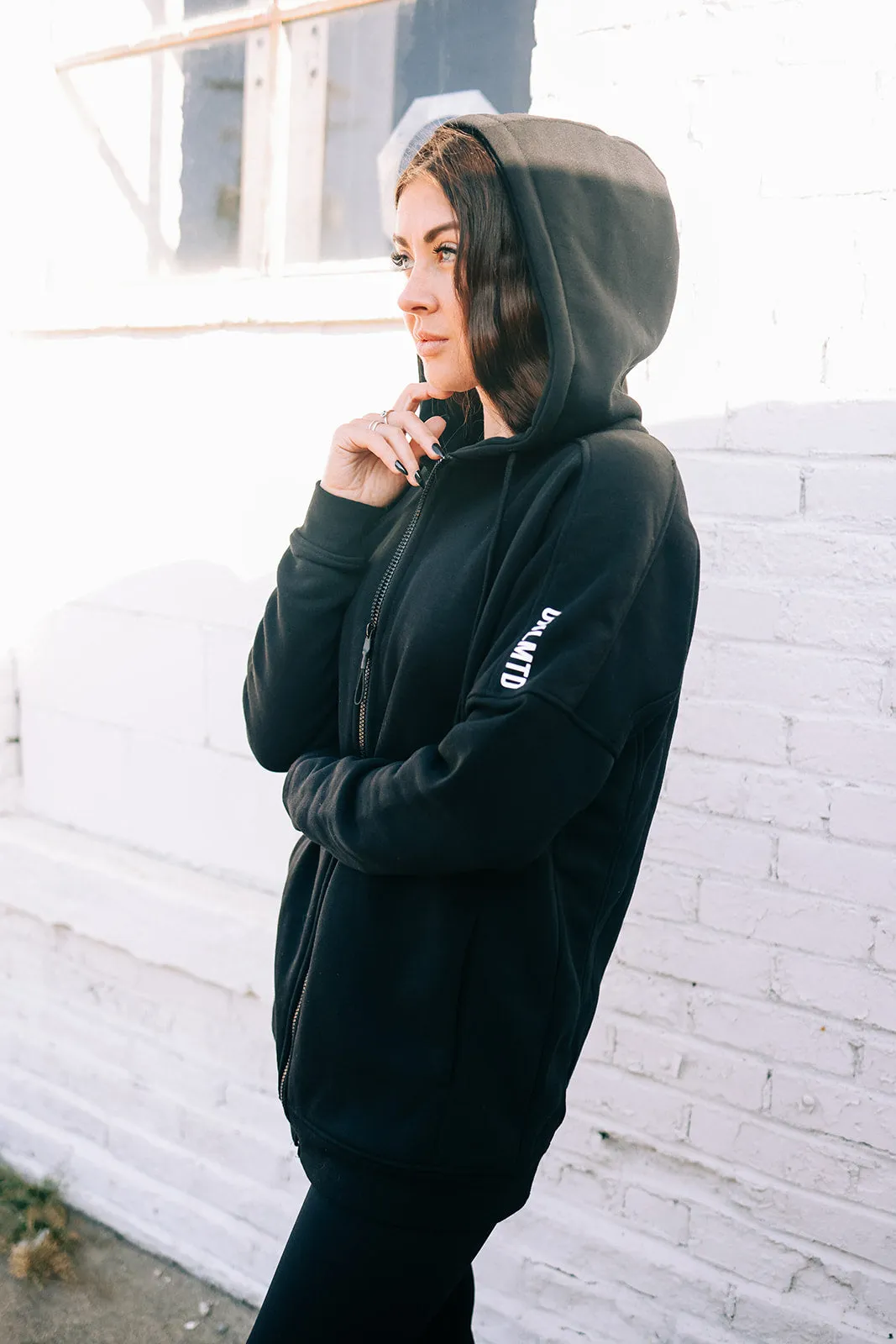 Core Oversized Fleece Lined Zip Hoodie