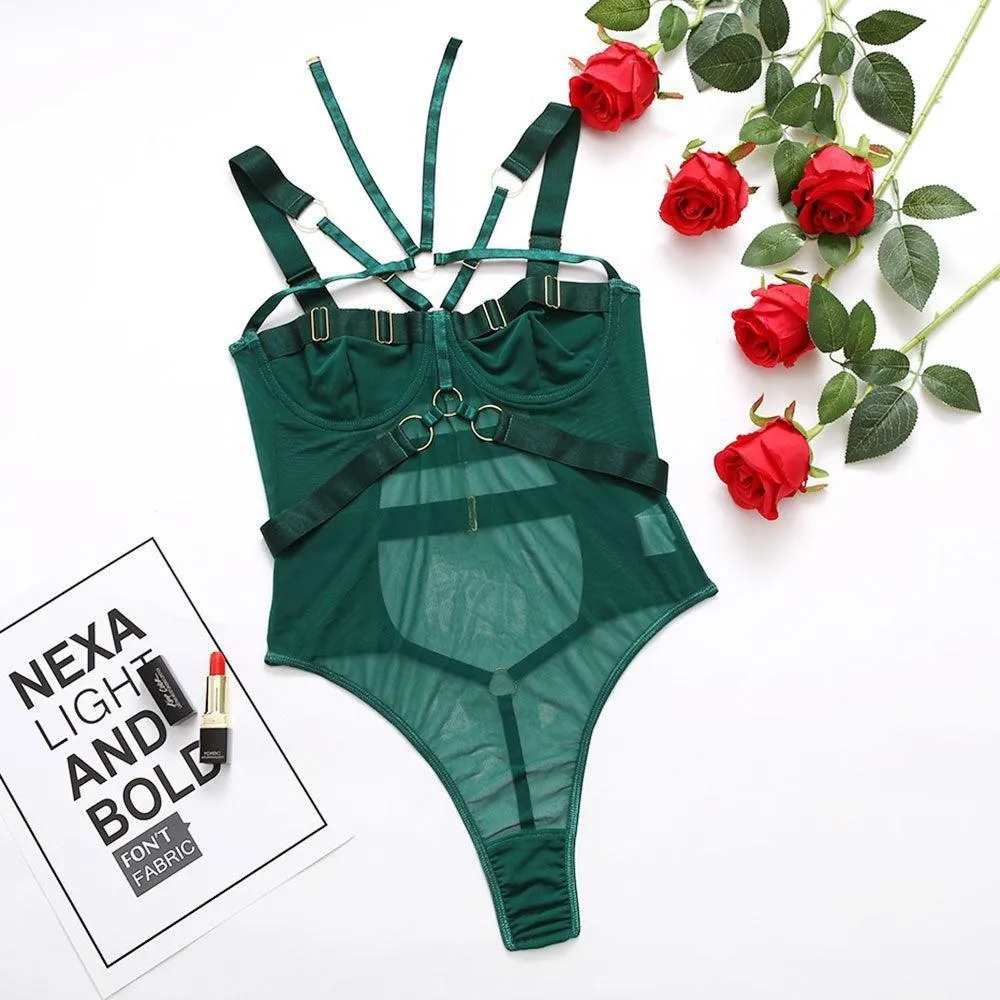 Crossed Shoulder Strap Lingerie