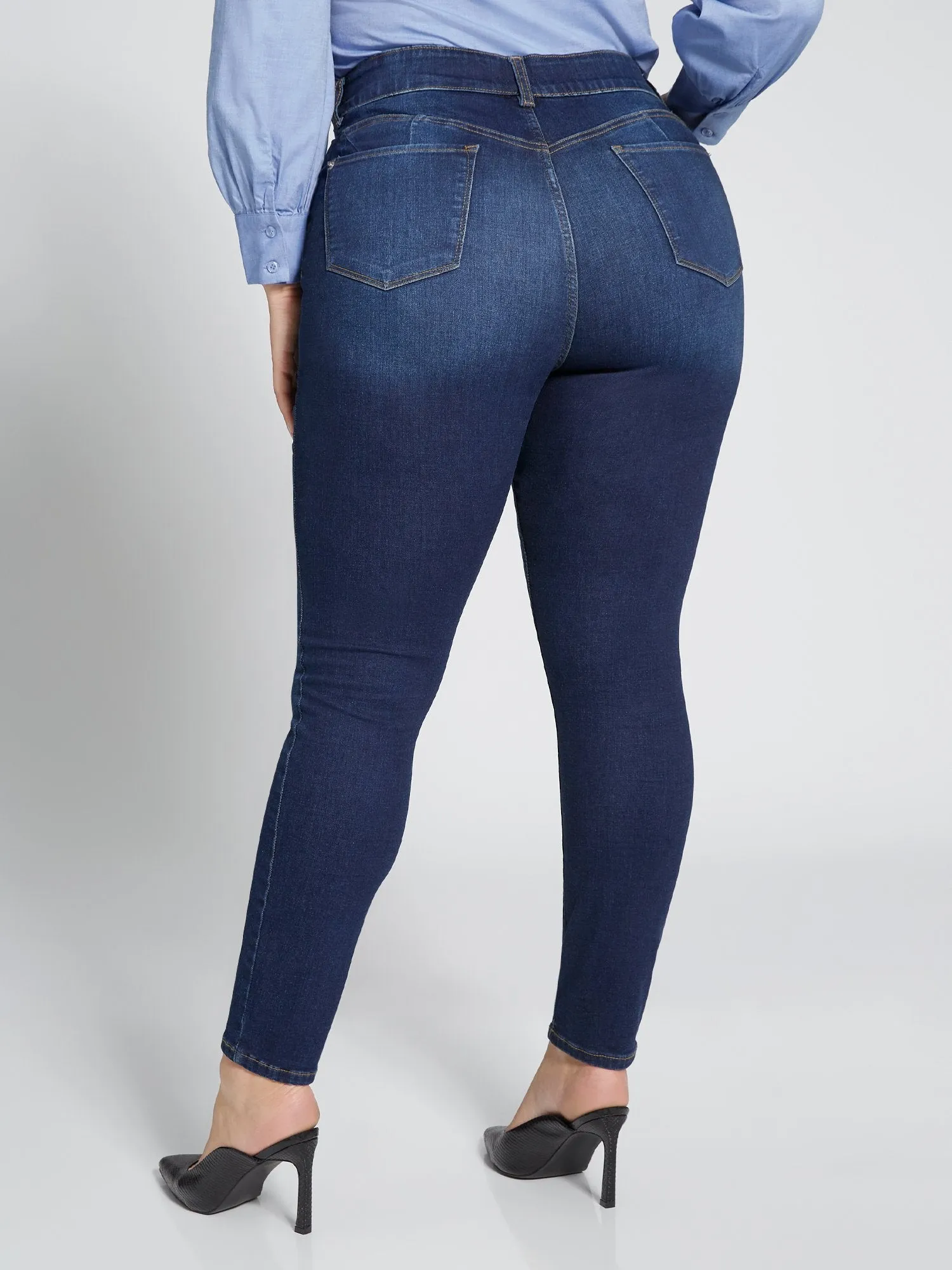 Curvy High-Waisted Super-Skinny Jeans - Dark Wash