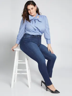 Curvy High-Waisted Super-Skinny Jeans - Dark Wash
