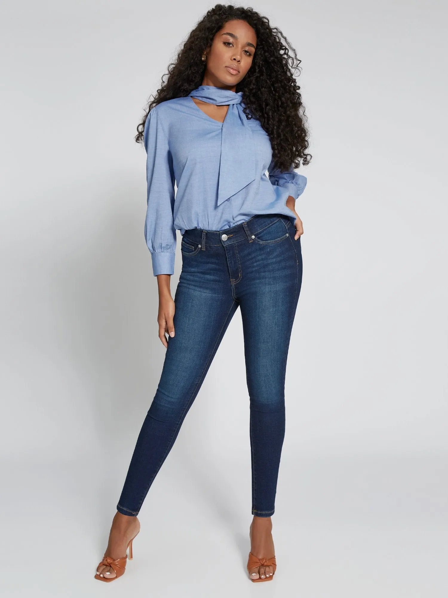 Curvy High-Waisted Super-Skinny Jeans - Dark Wash