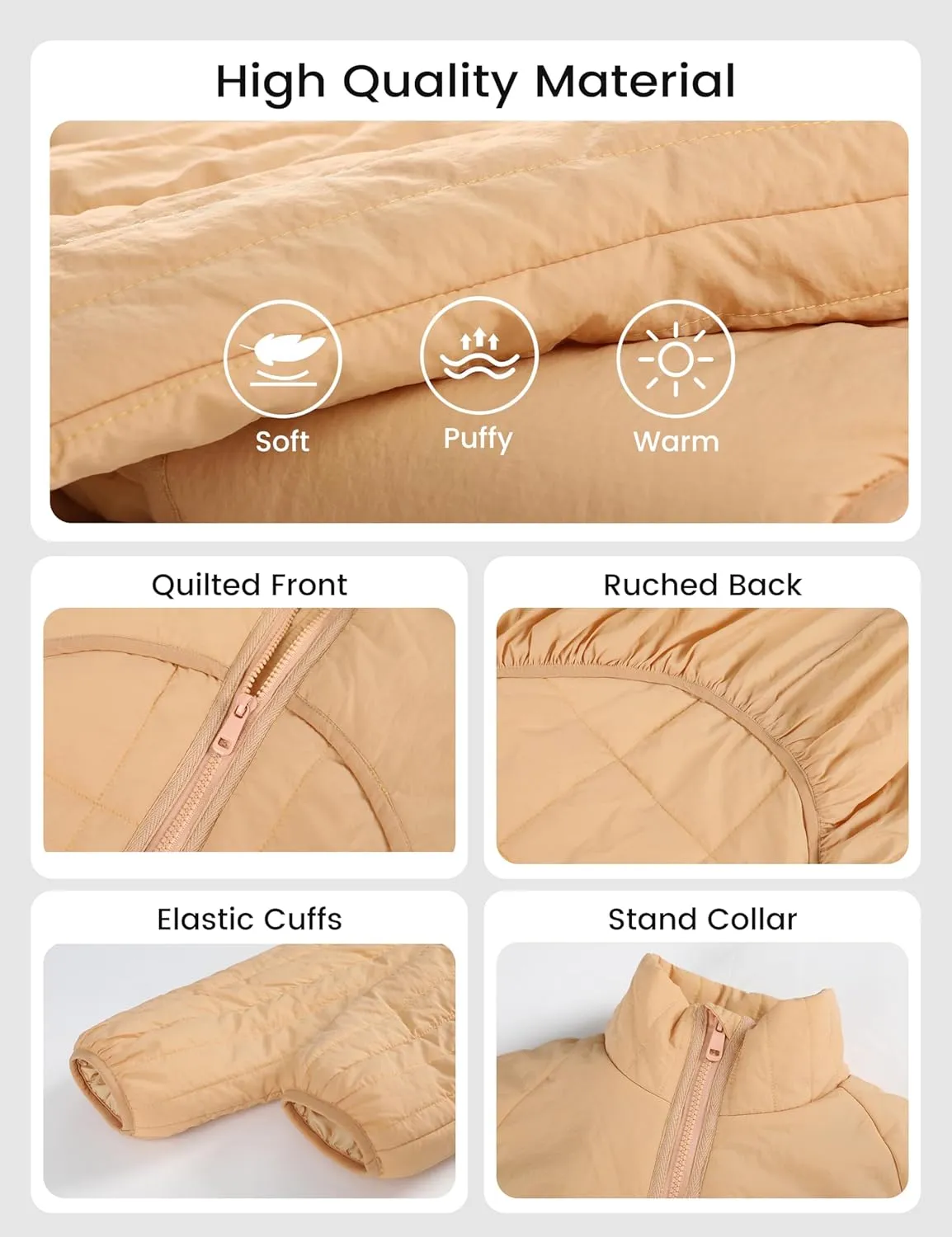 Daacee Oversized Lightweight Quilted Pullover Jacket for Women Casual Half Zip Puffer Jackets Padded Outwear with 4 Pockets