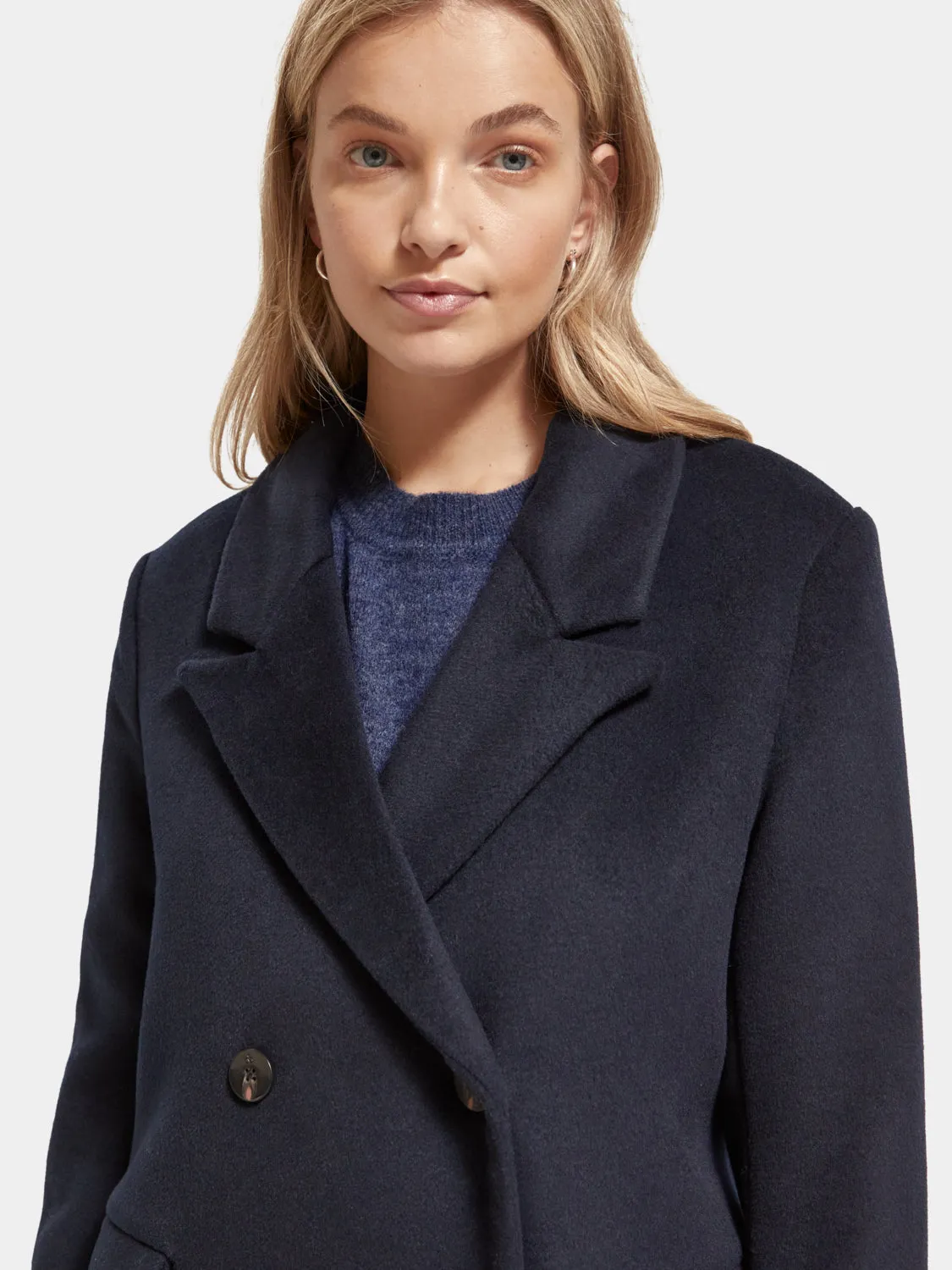 Double-breasted wool coat