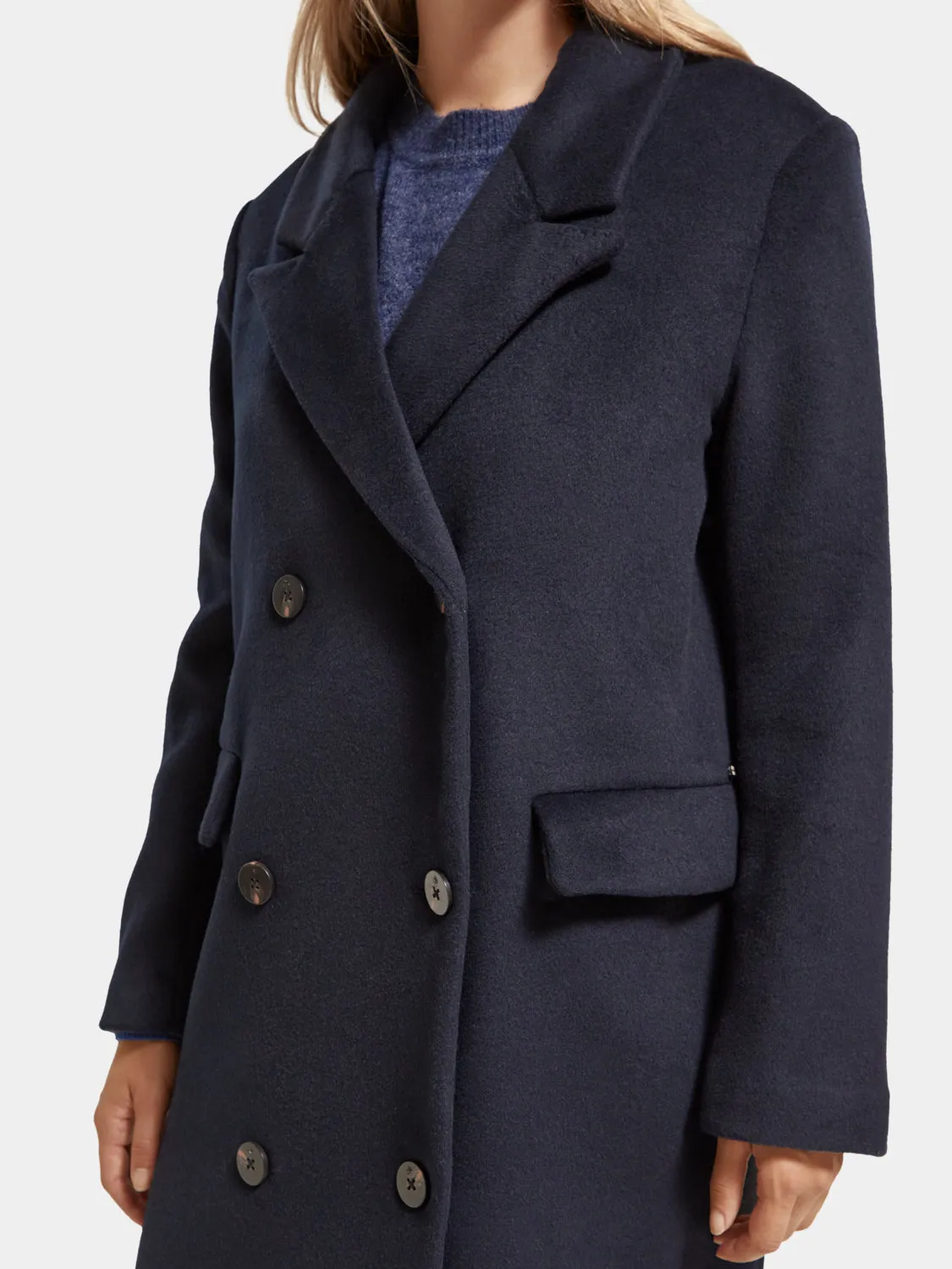 Double-breasted wool coat
