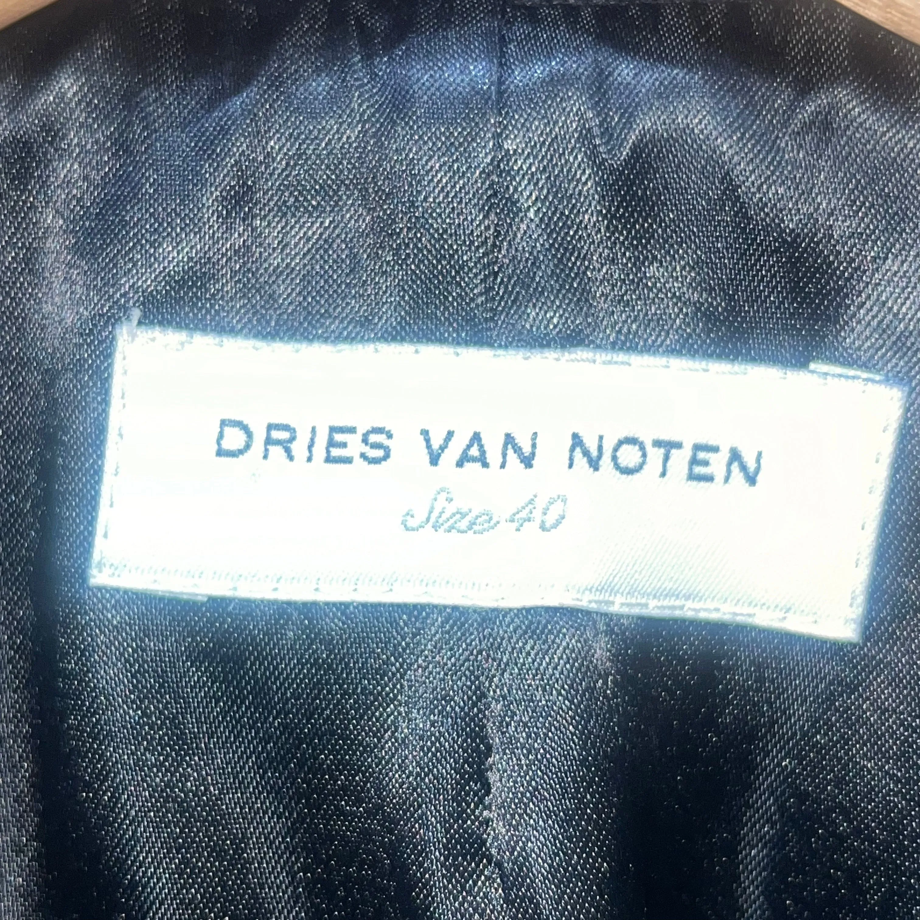 Dries Van Noten Black Wool Double Breasted Pea Coat M