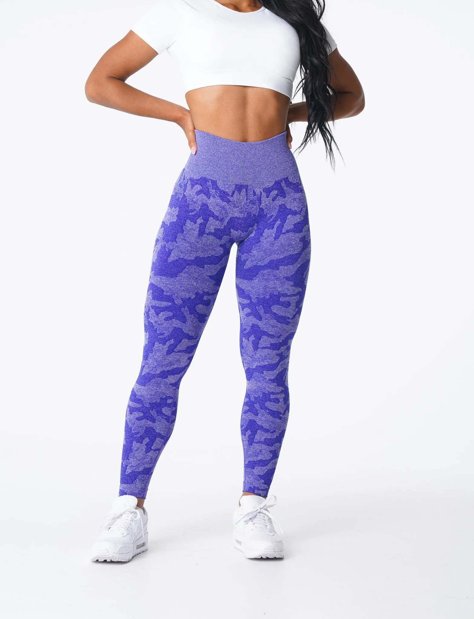 Electric Blue Camo Seamless Leggings
