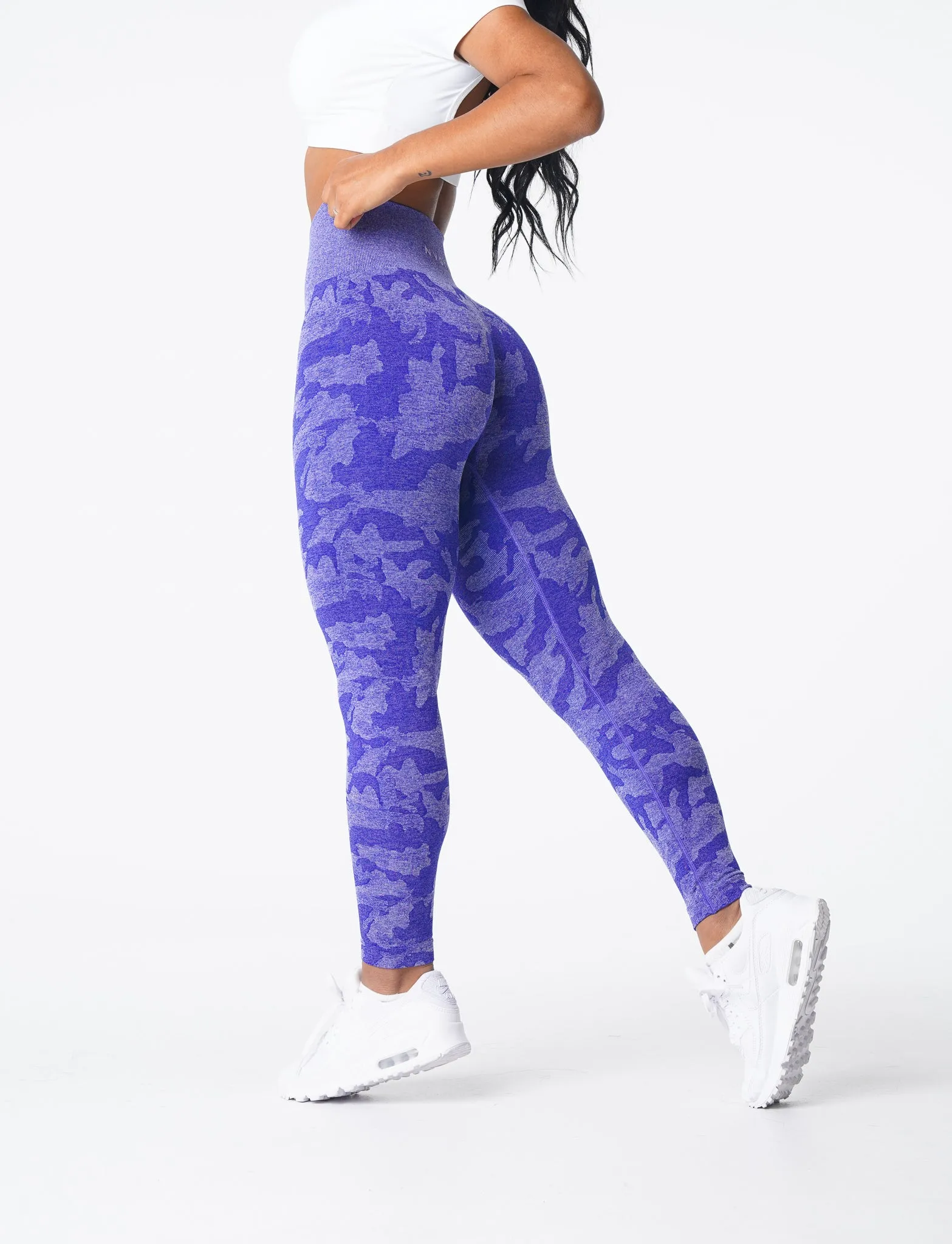 Electric Blue Camo Seamless Leggings