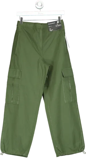 F&F Green Parachute High Rise Cargo Trousers UK 10