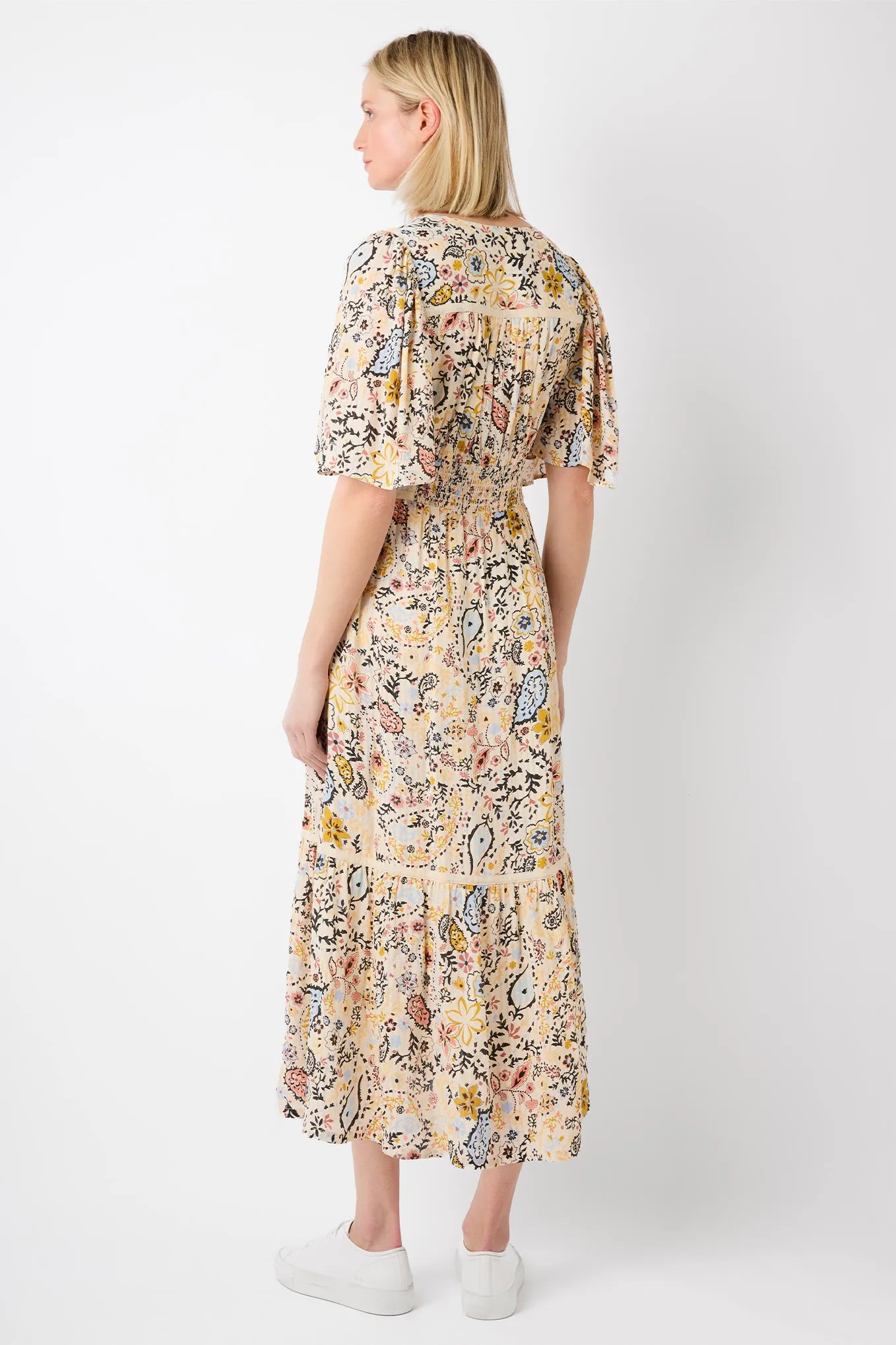 Fawn Floral Maxi Dress - Cream