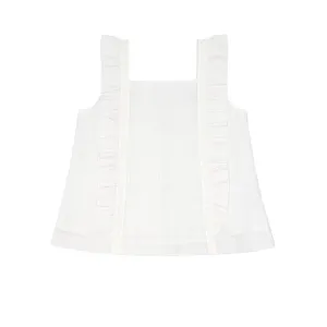 girls gardenia swiss dot ruffle pinafore blouse