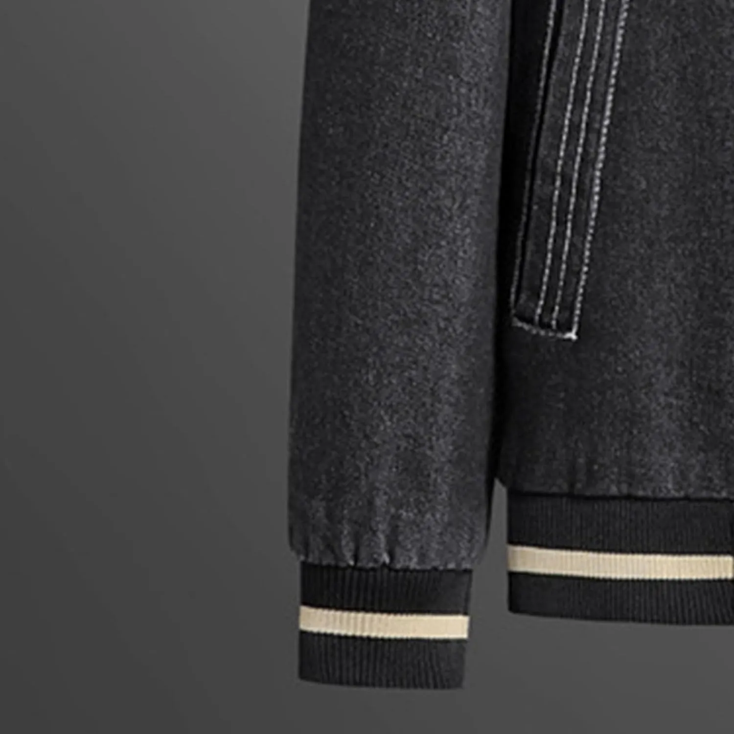 JEKE-DG Men's Stand Collar Lined Denim Jacket Vintage Casual Warm Jean Jacket Windproof Fashion Motorcycle Jean Coat