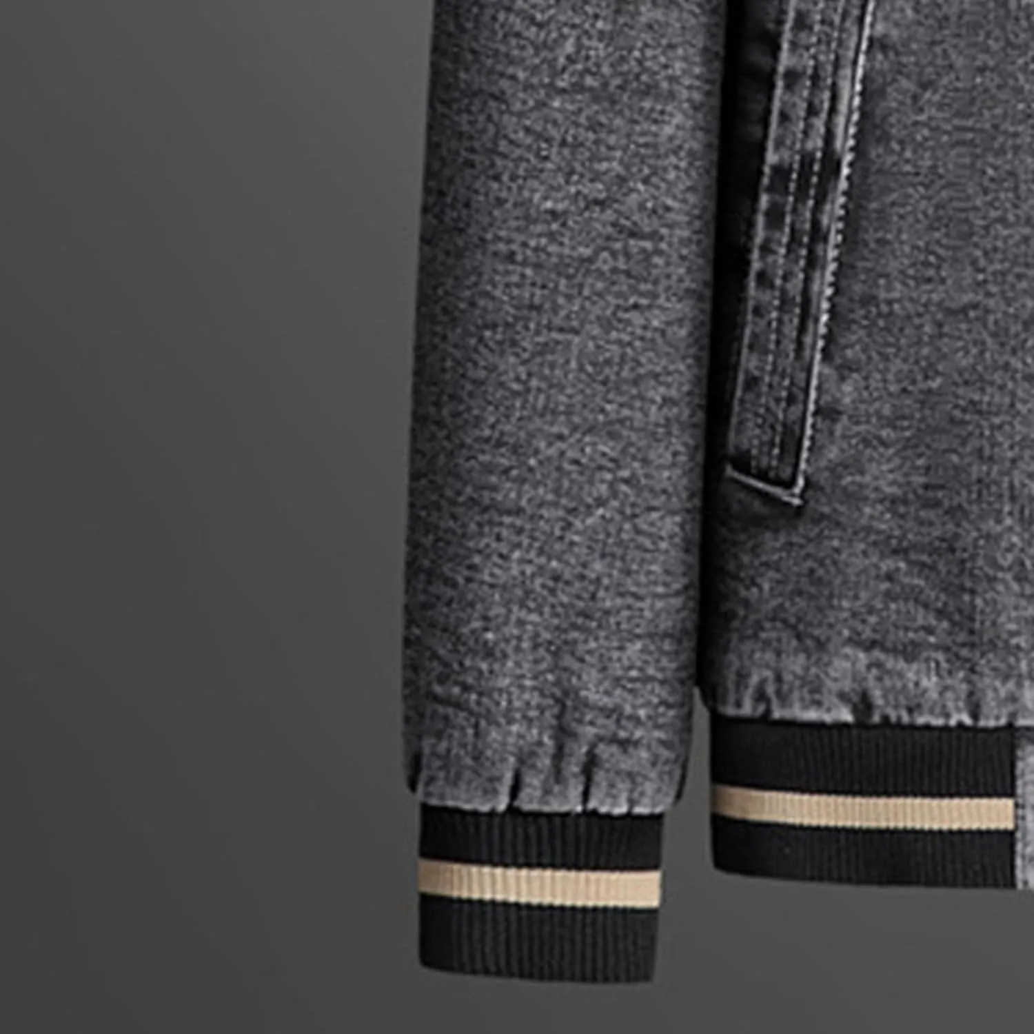 JEKE-DG Men's Stand Collar Lined Denim Jacket Vintage Casual Warm Jean Jacket Windproof Fashion Motorcycle Jean Coat