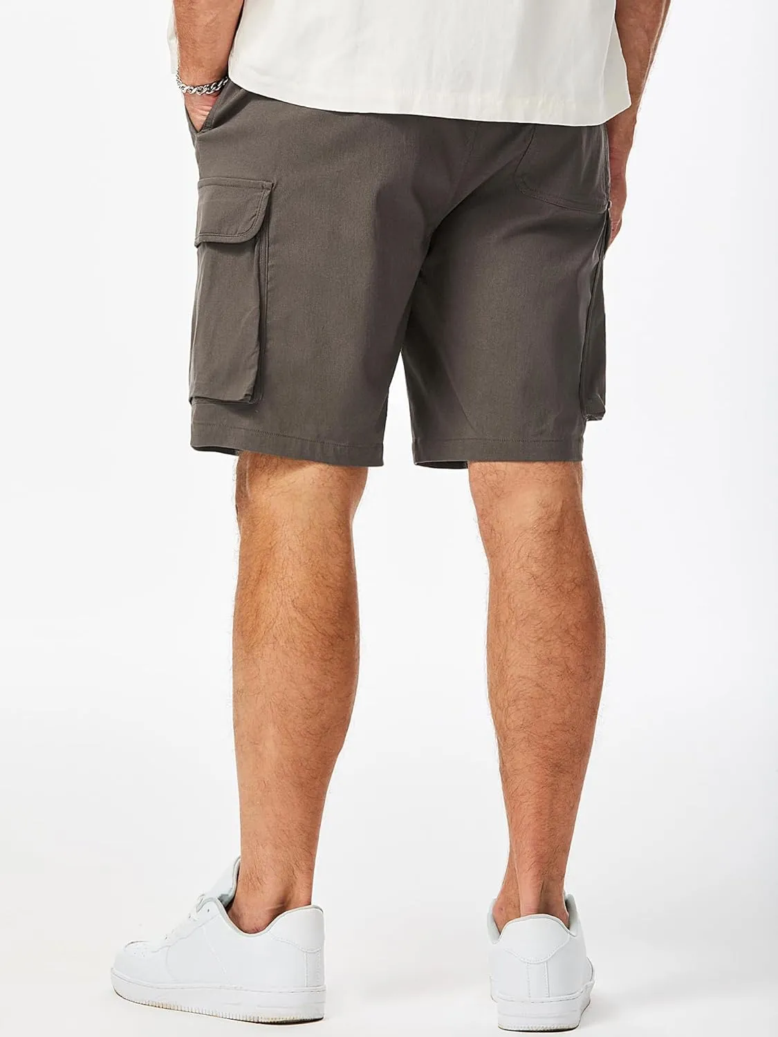 JMIERR Men's Stretch Cargo Shorts Casual Drawstring Classic Relaxed Fit Summer Short with Multi Pockets