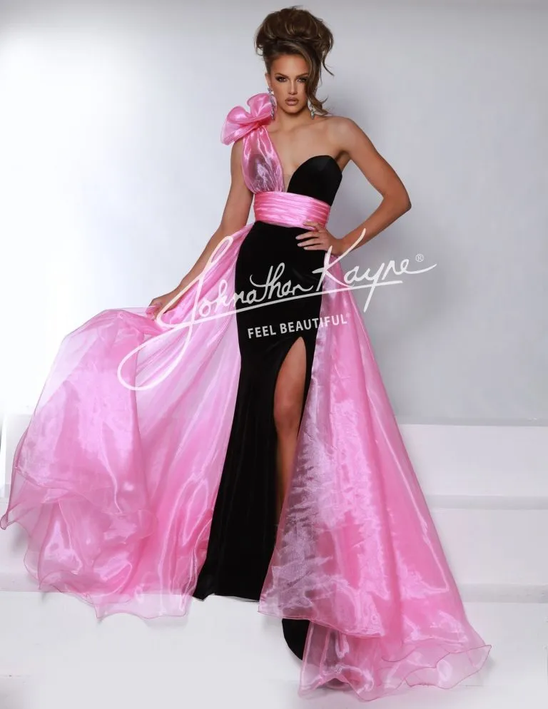 Johnathan Kayne Overskirt 2 Size 14 Black One Shoulder Ruffle Pageant Overskirt Organza Formal Accessory