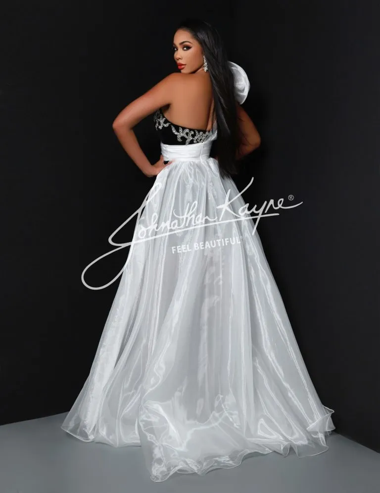 Johnathan Kayne Overskirt 2 Size 14 Black One Shoulder Ruffle Pageant Overskirt Organza Formal Accessory