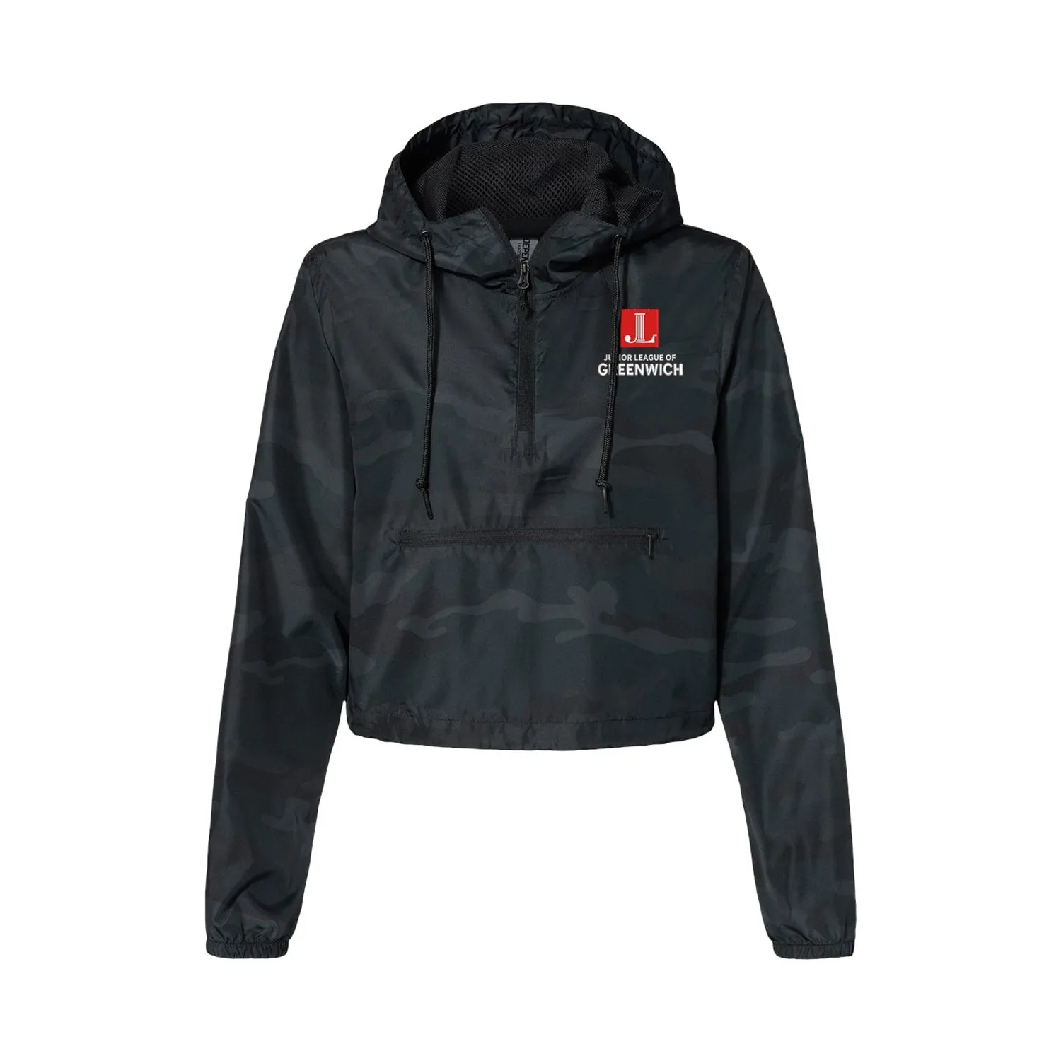Junior League of Greenwich Cropped Windbreaker - JL Greenwich Logo