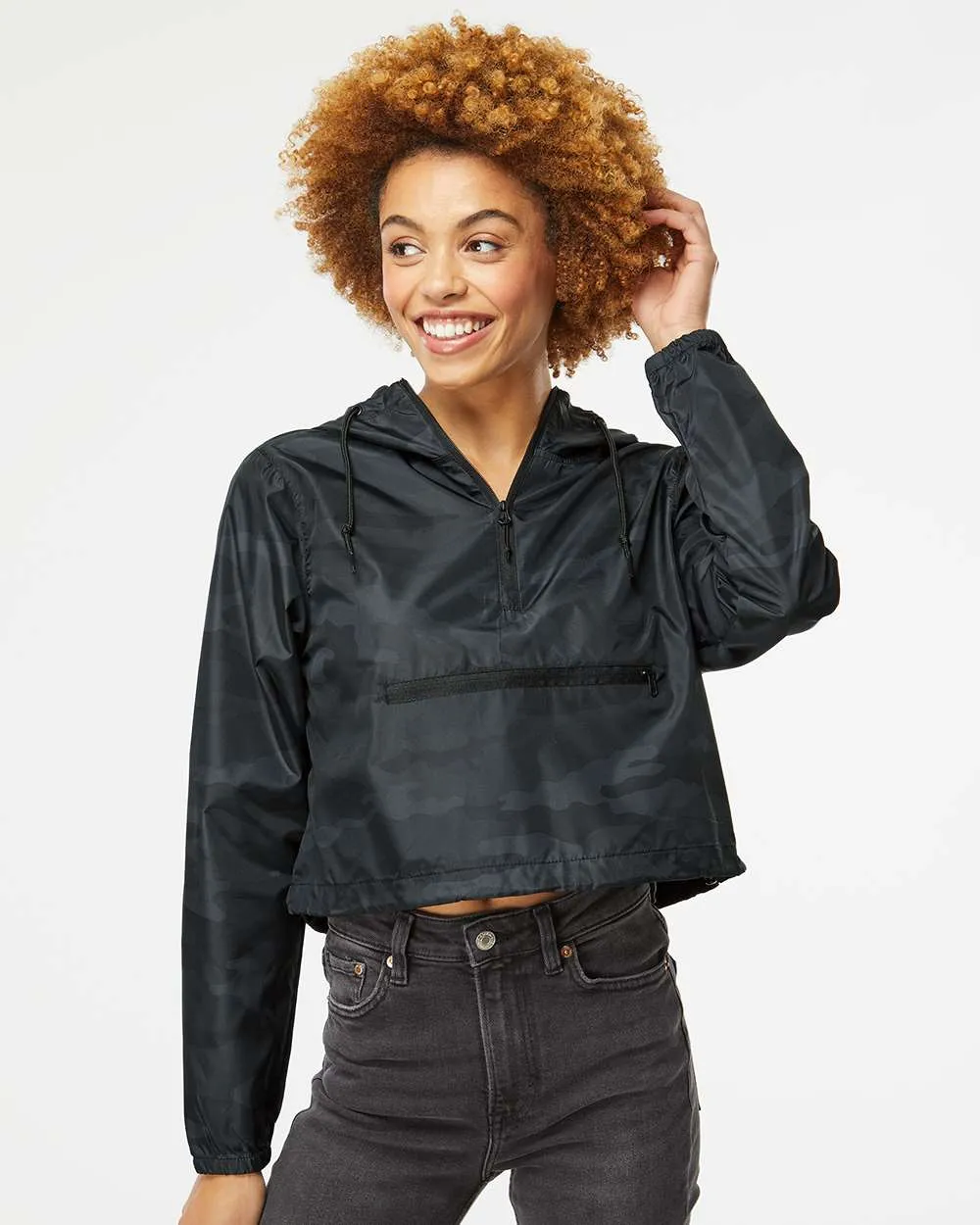 Junior League of Greenwich Cropped Windbreaker - JL Greenwich Logo