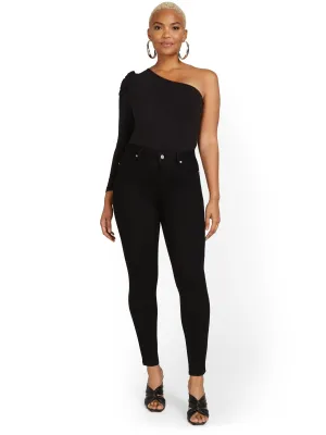 Lexi High-Waisted Super-Skinny Jeans - Black