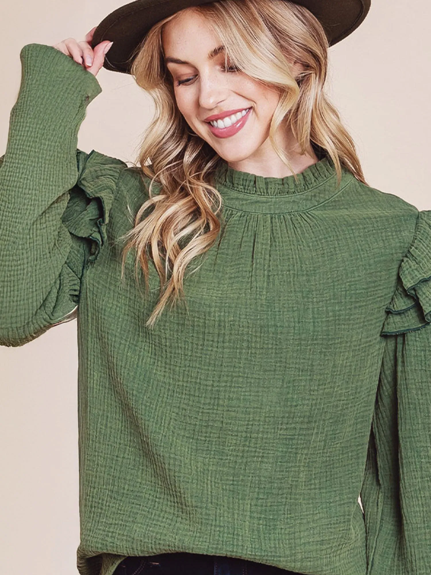 Long Sleeve Ruffle Blouse