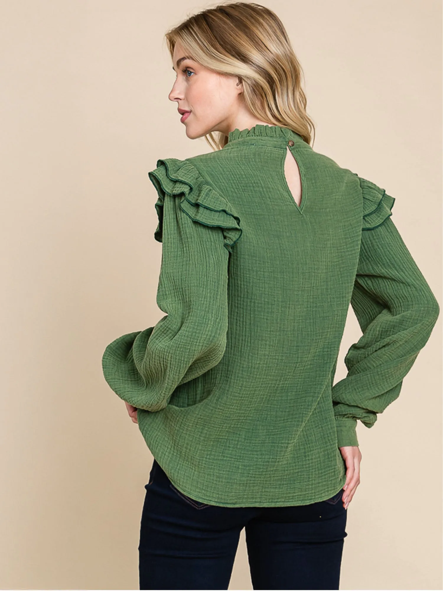 Long Sleeve Ruffle Blouse