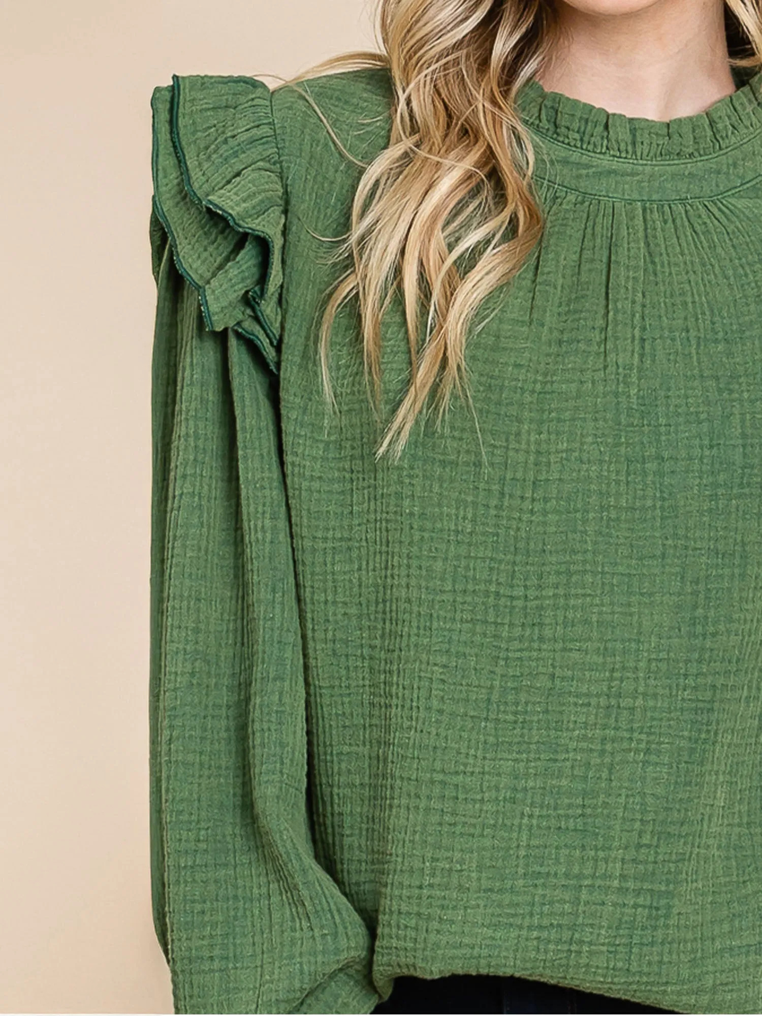 Long Sleeve Ruffle Blouse