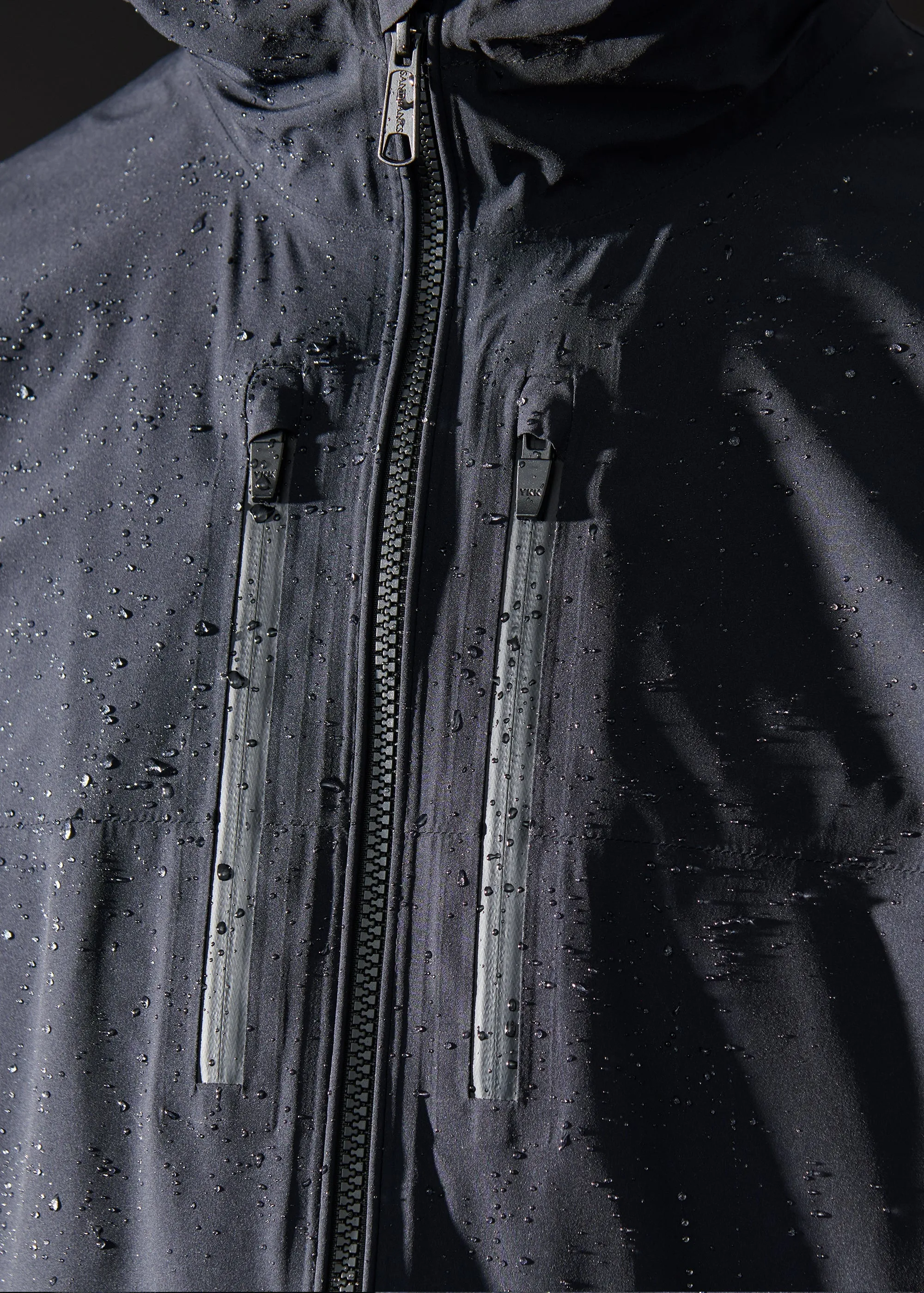 Men's Sandbanks Black Hooded Windbreaker Jacket