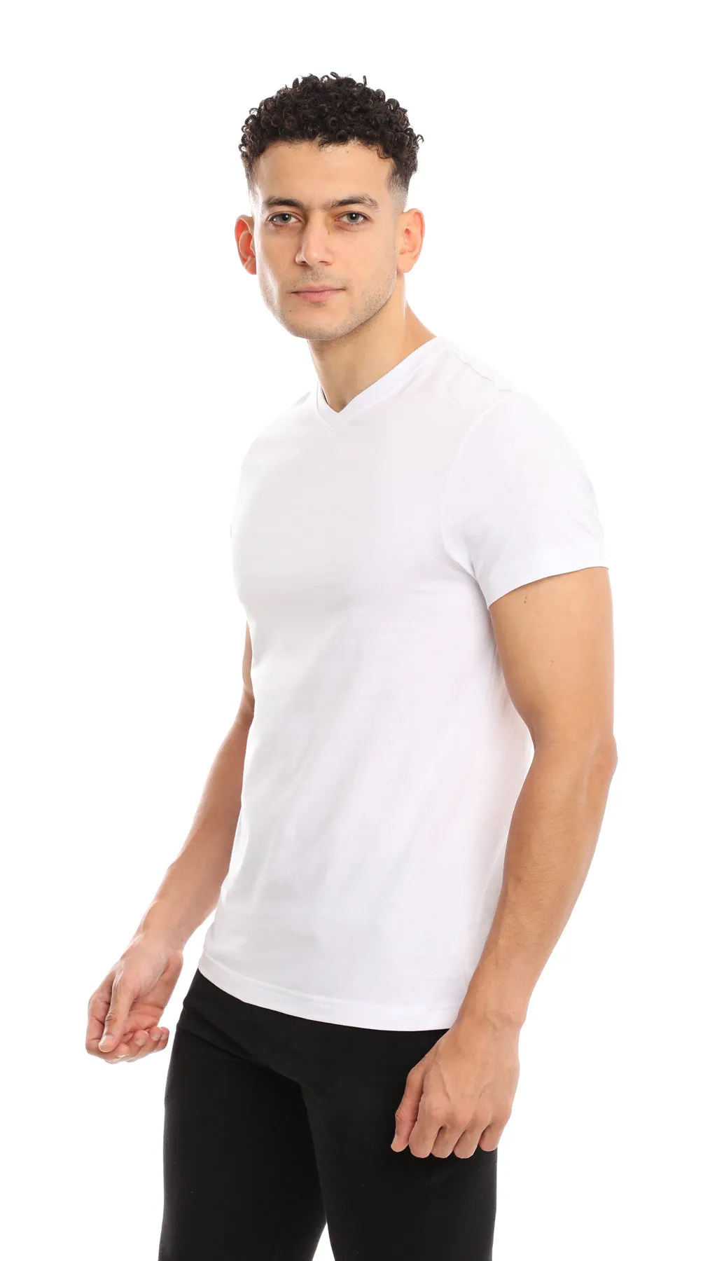 MEN’S WHITE V-NECK T-SHIRT - 6 PK