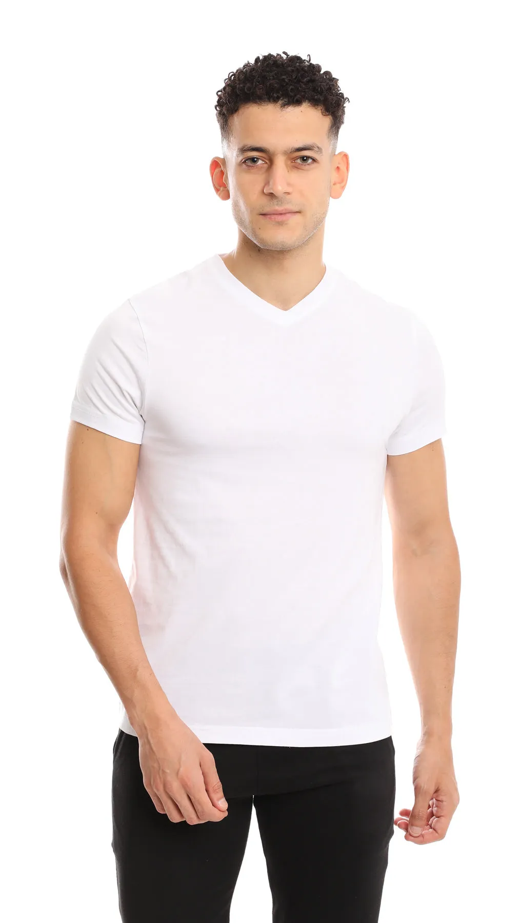 MEN’S WHITE V-NECK T-SHIRT - 6 PK