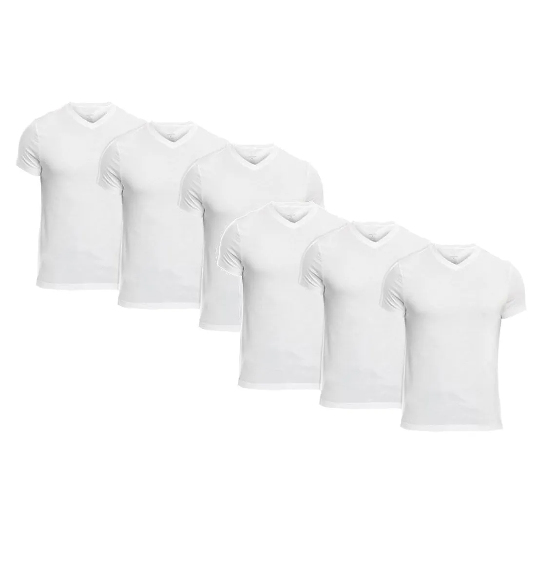 MEN’S WHITE V-NECK T-SHIRT - 6 PK