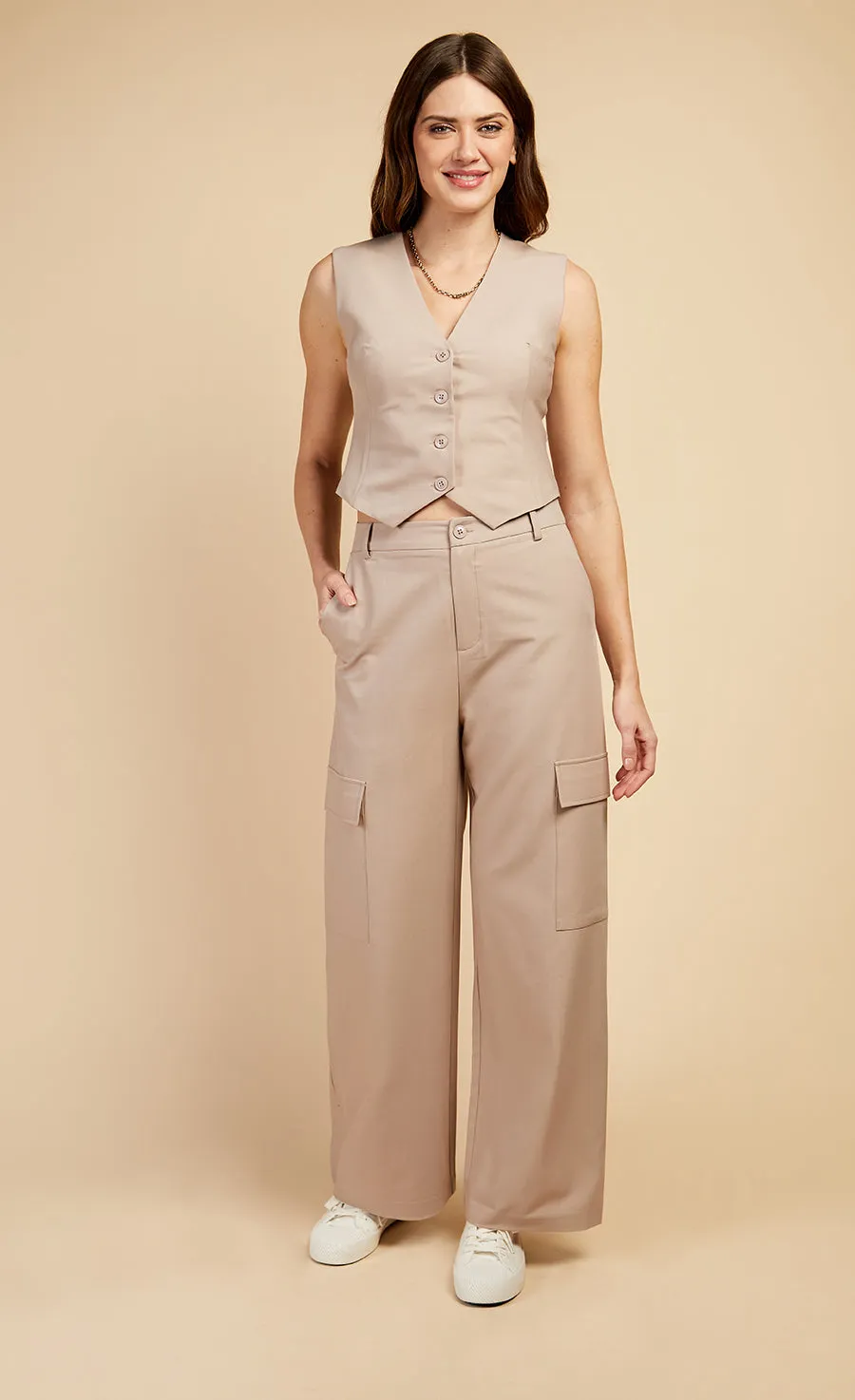Mink Cargo Trousers by Vogue Williams