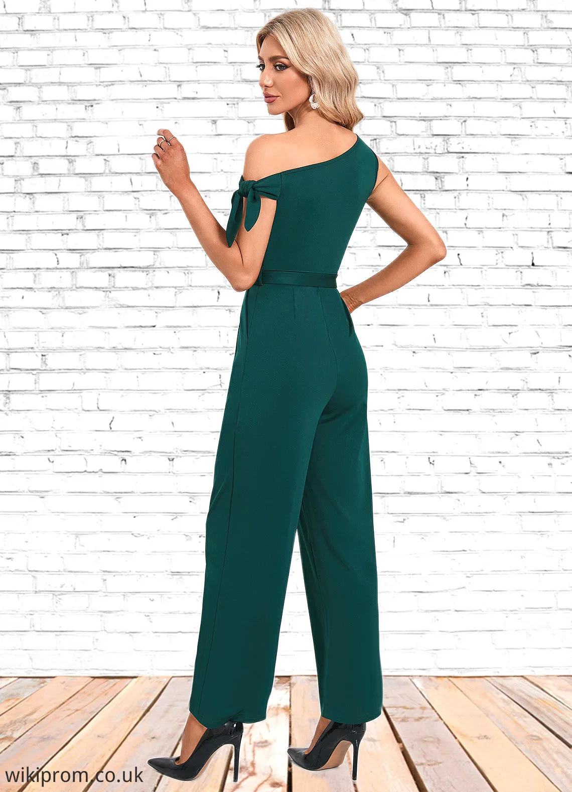 Mylie One Shoulder Elegant Jumpsuit/Pantsuit Cotton Blends Maxi Dresses SWKP0022491