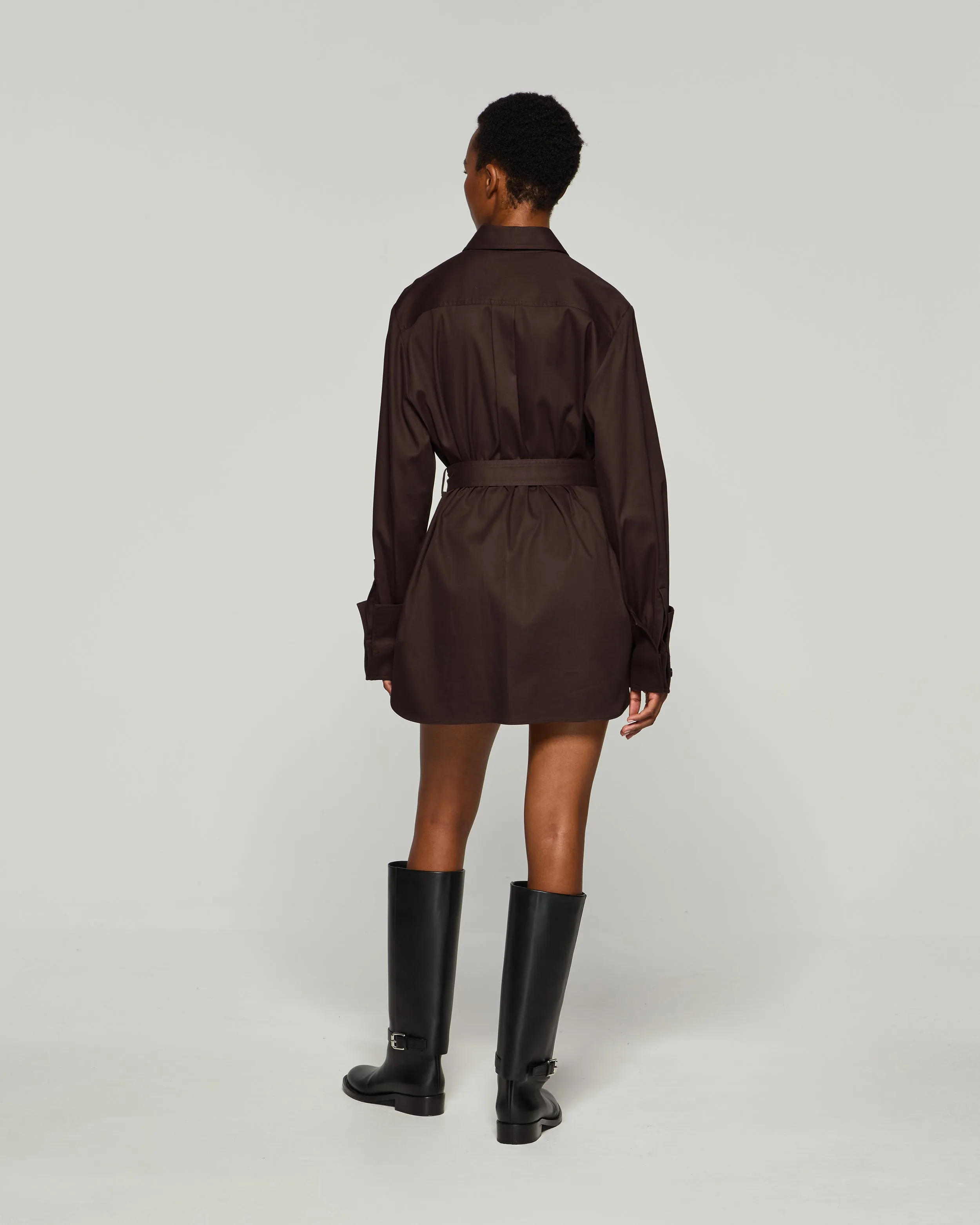 Oversized Cargo Shirt - Chocolate Brown