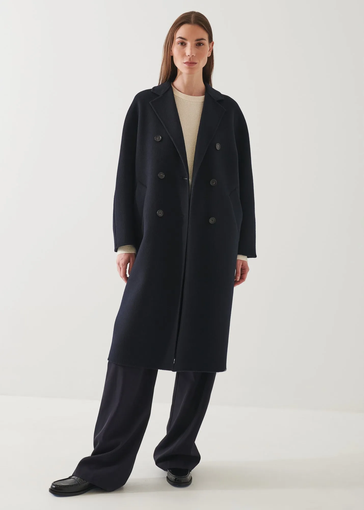 Oversized Double Breasted Wool Coat
