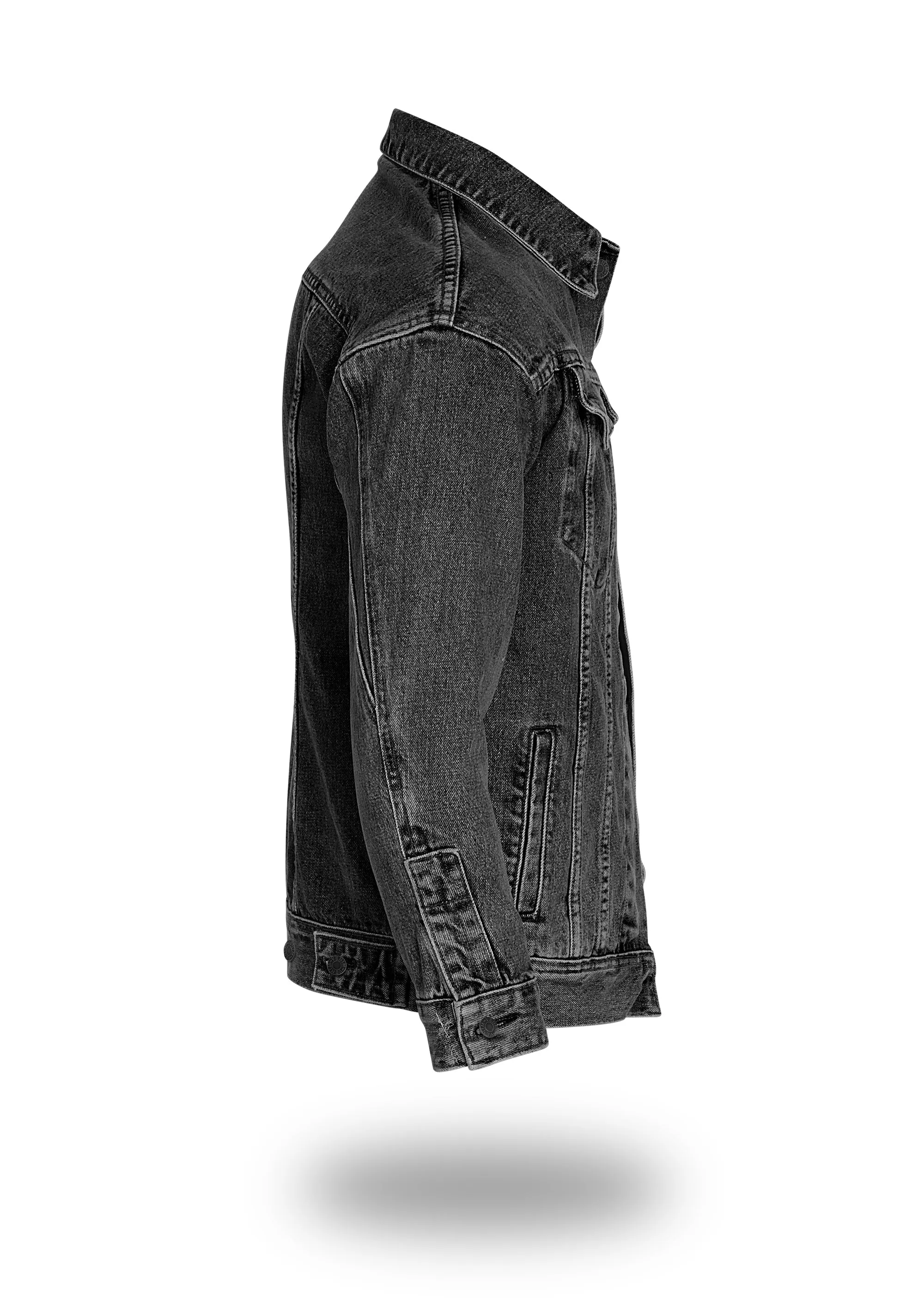 Plantae Ficus Pumila Longer Washed Black Denim Jacket