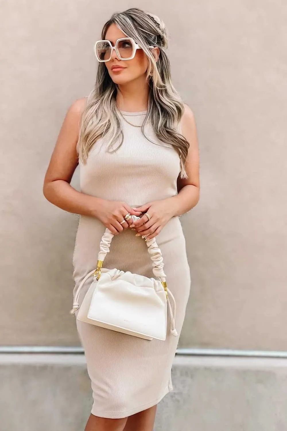 PRETTYGARDEN Women Bodycon Midi Dress 2025 Summer Spring Casual Vacation Sundress Fitted Sleeveless Tank Dresses