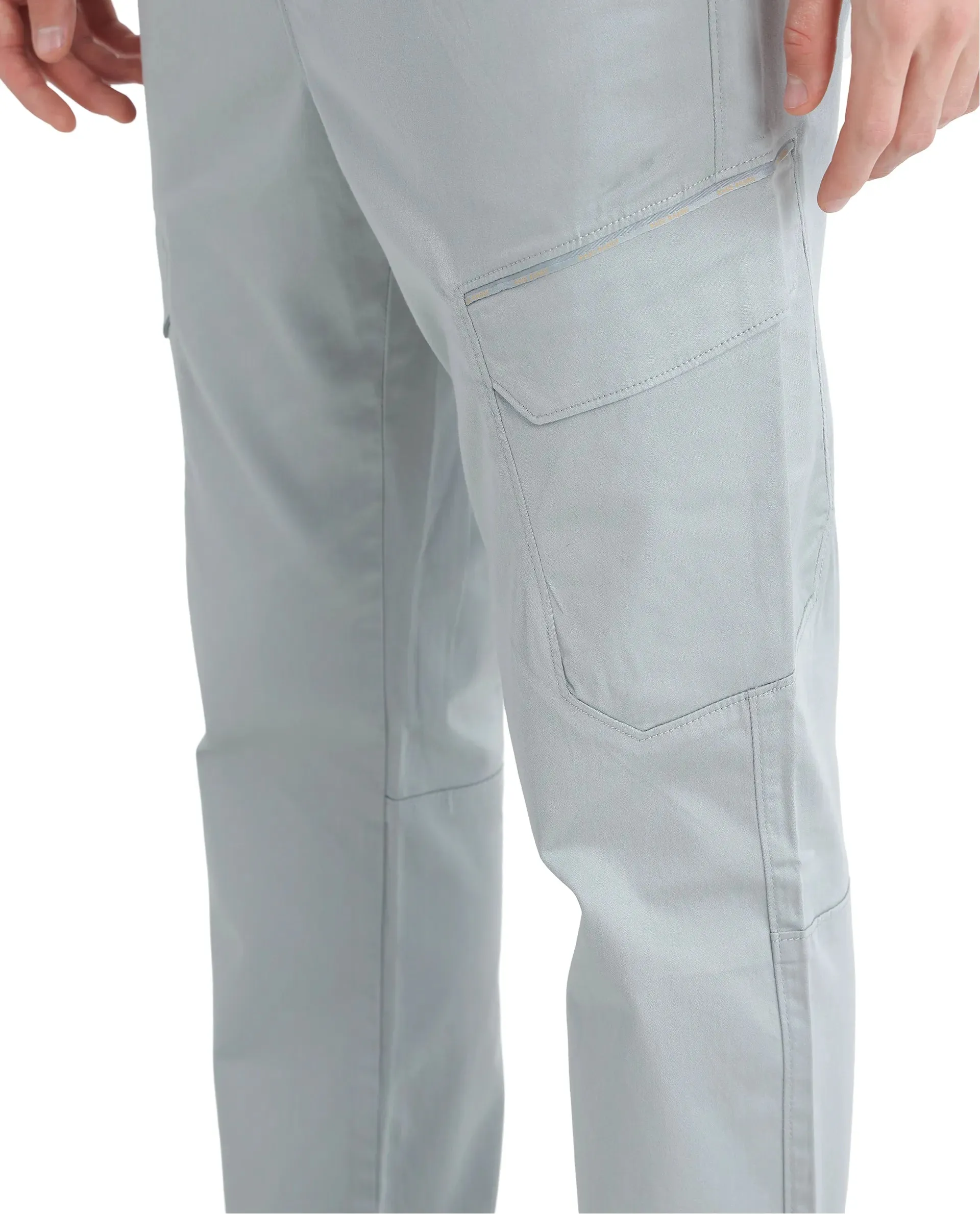 Rare Rabbit Men's Zudi Pastel Blue Cotton Fabric Drawstring Closure Regular Fit Cargo Style Trouser