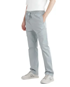 Rare Rabbit Men's Zudi Pastel Blue Cotton Fabric Drawstring Closure Regular Fit Cargo Style Trouser