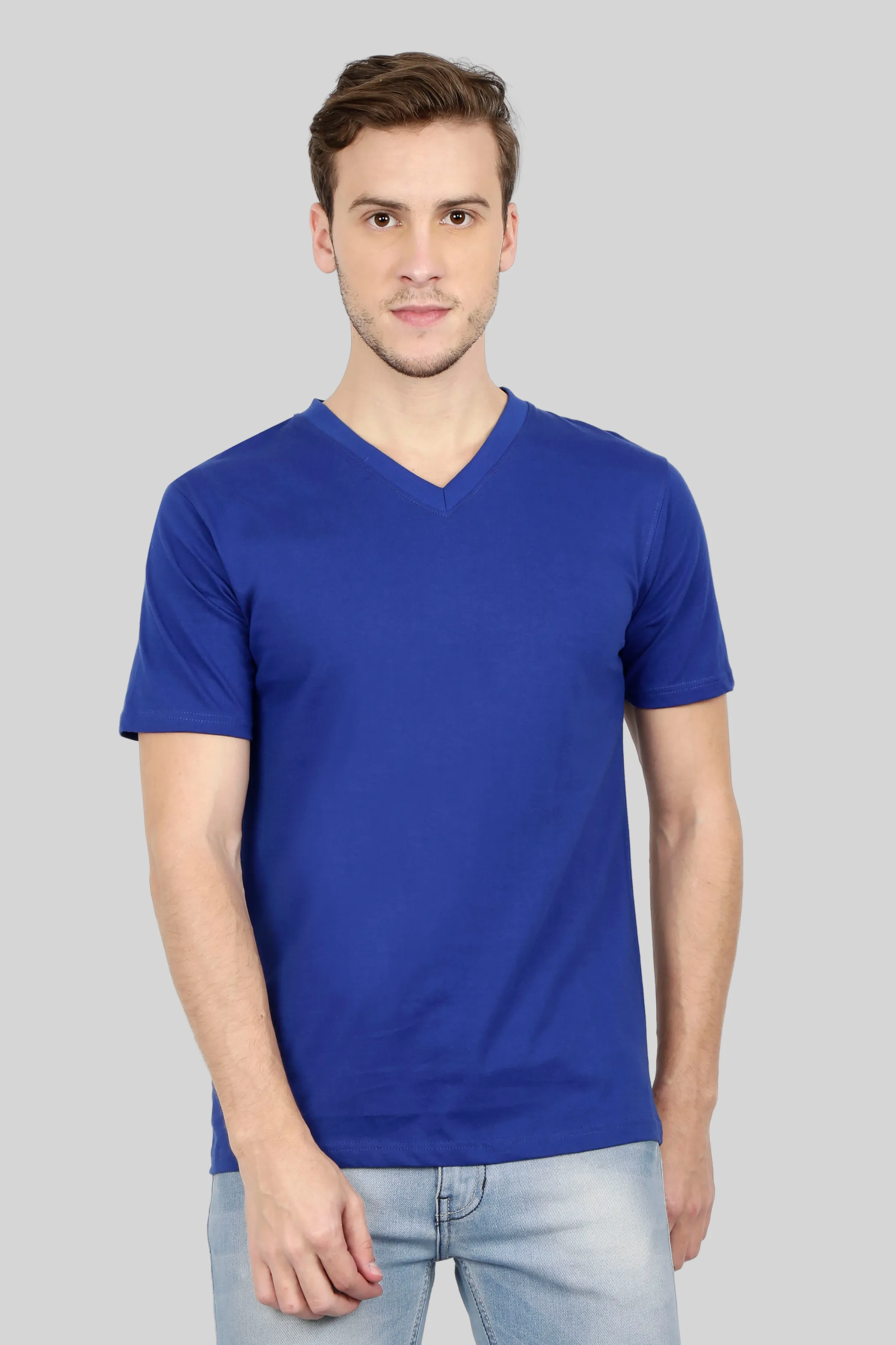 Royal Blue V Neck T-shirt for men