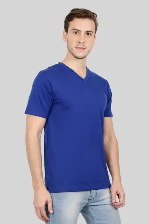 Royal Blue V Neck T-shirt for men