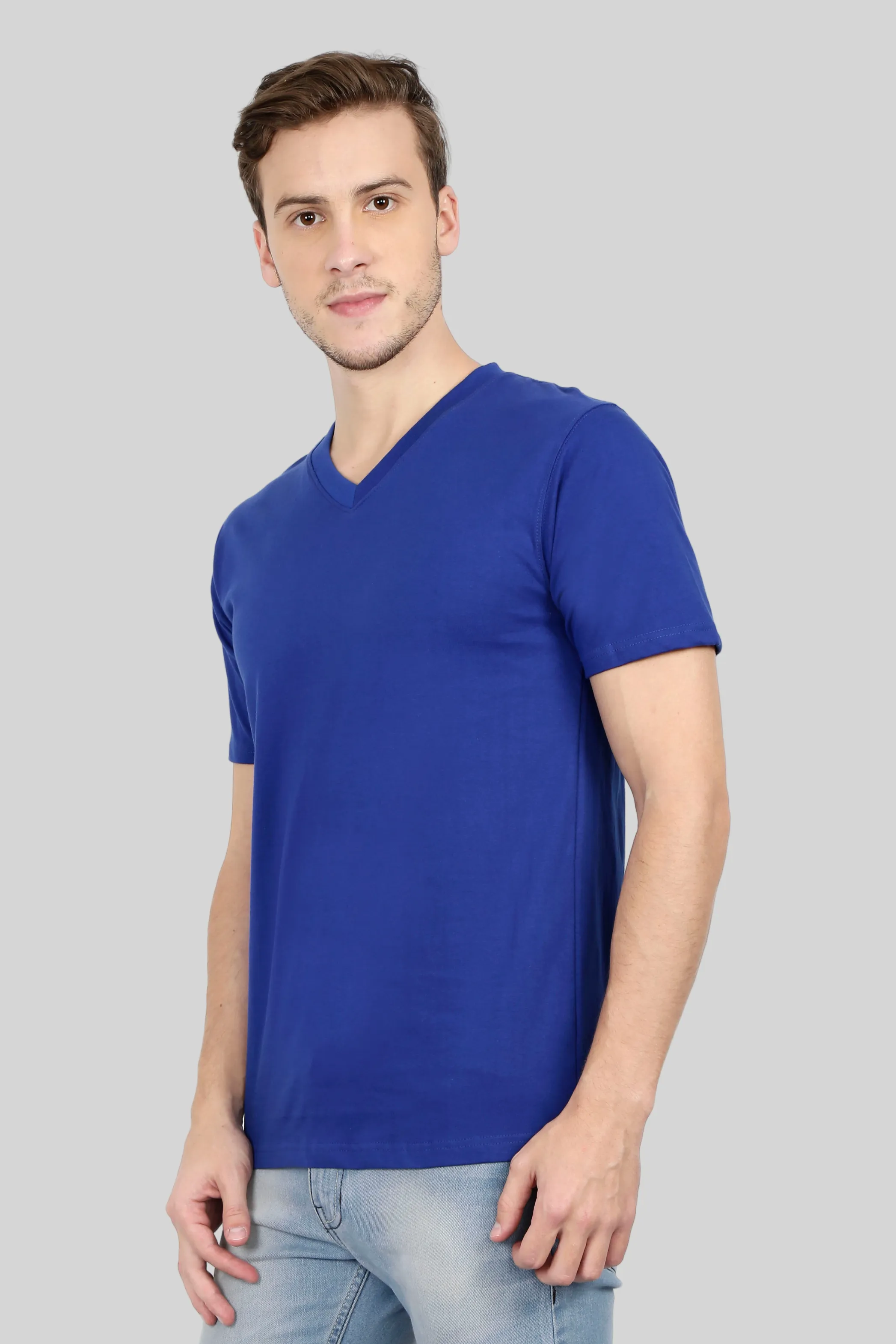 Royal Blue V Neck T-shirt for men