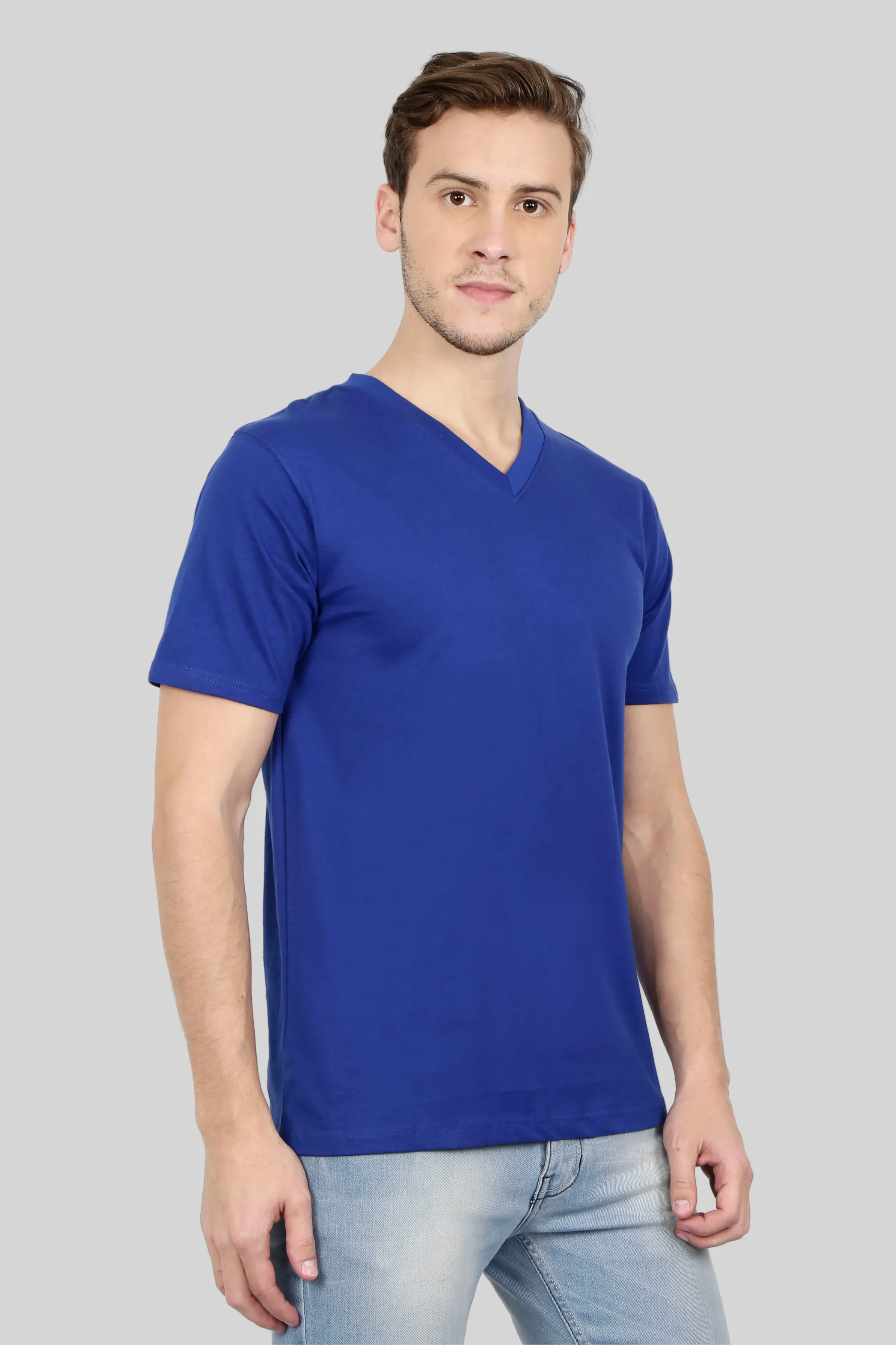 Royal Blue V Neck T-shirt for men